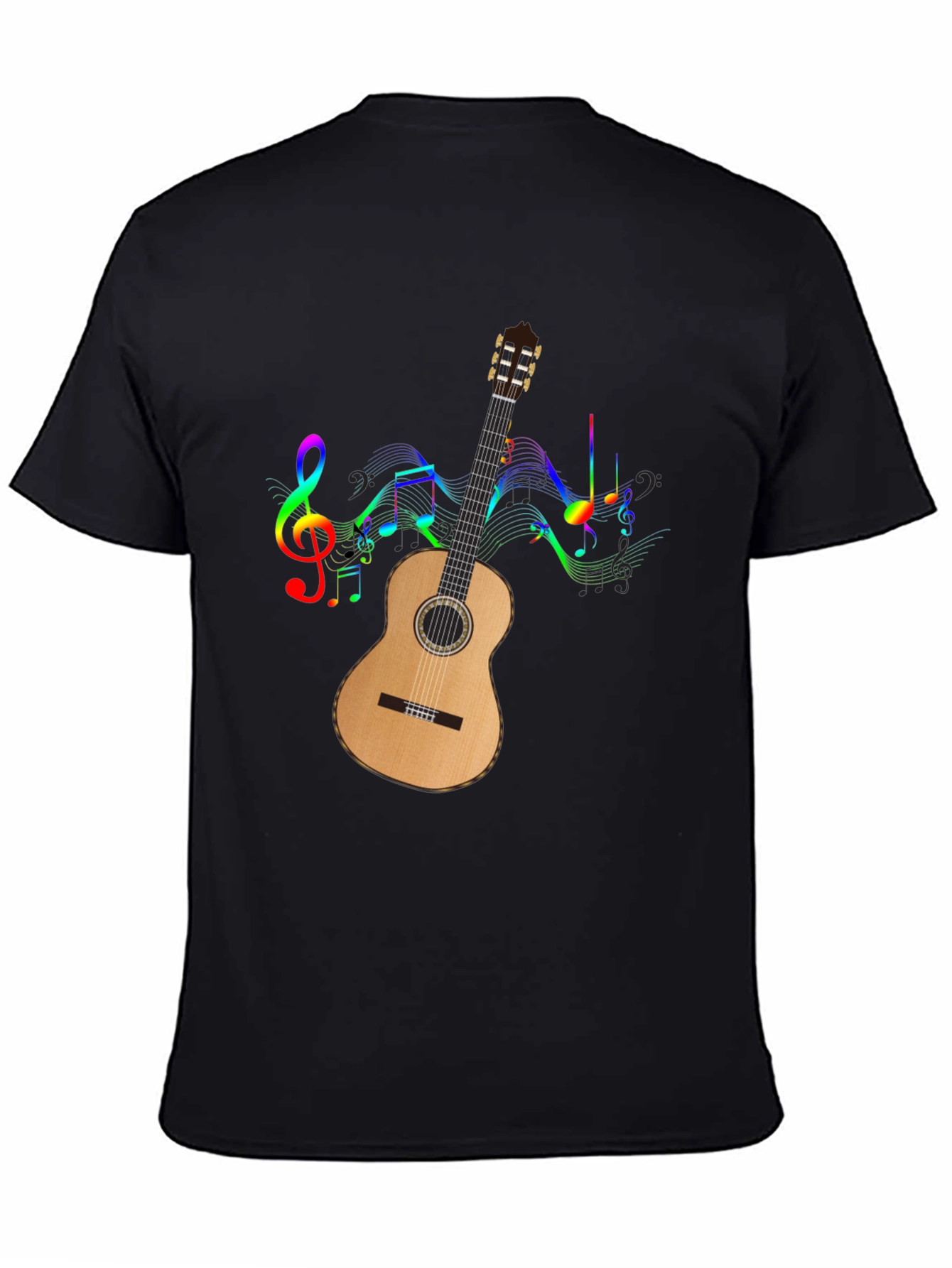 Musical Guitar Graphic Tee - Mens Black T-Shirt
