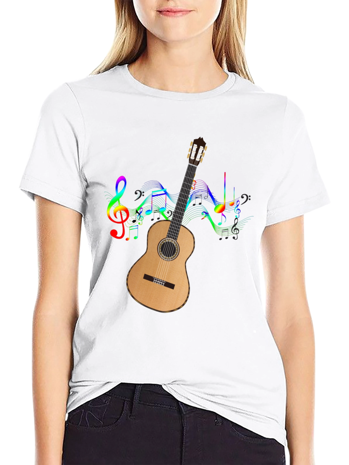 Musical Guitar Graphic Tee - Mens Black T-Shirt