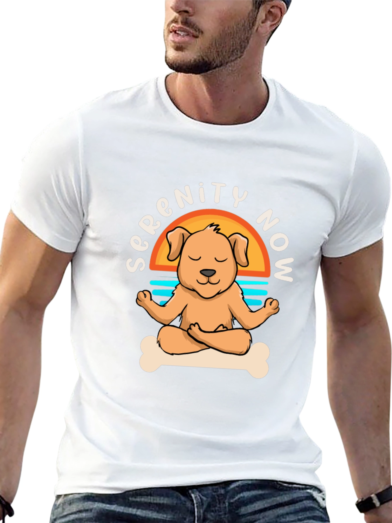 Serenity Now Dog Yoga Meditation T-Shirt