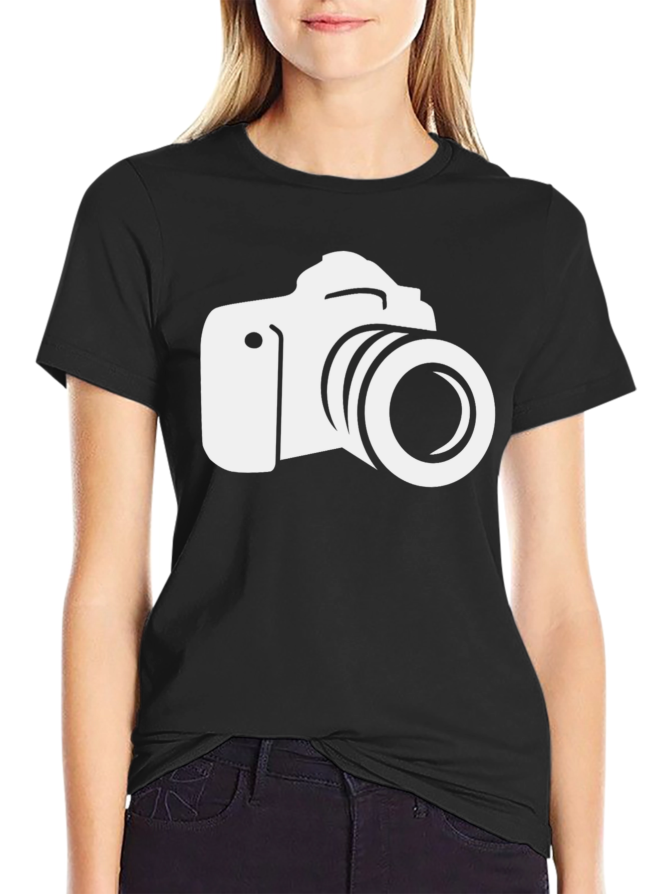 Camera Graphic T-Shirt - Black Cotton Tee