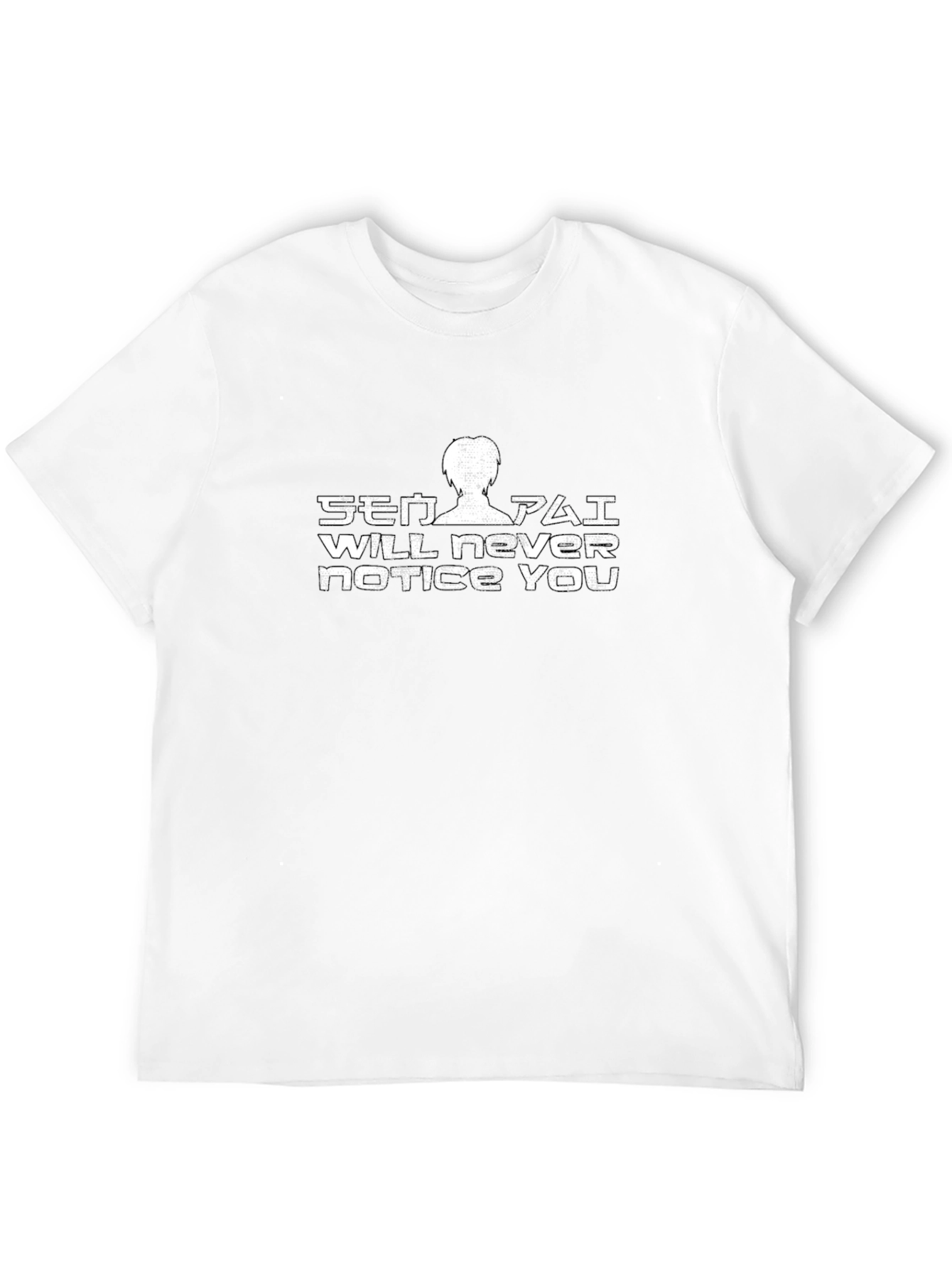 Senpai Will Never Notice You Black T-Shirt