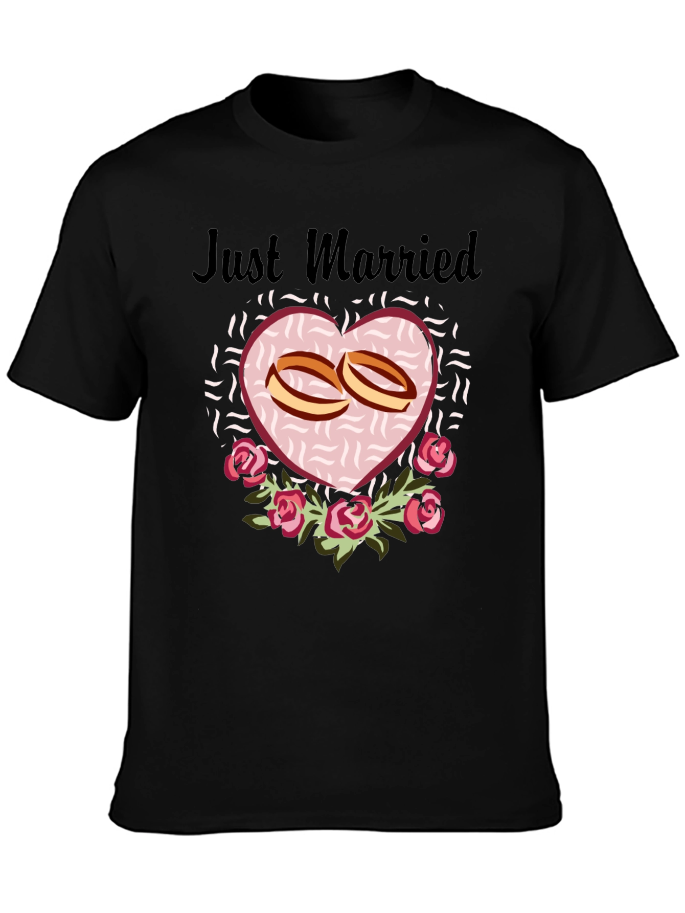Just Married Graphic Tee - Black
