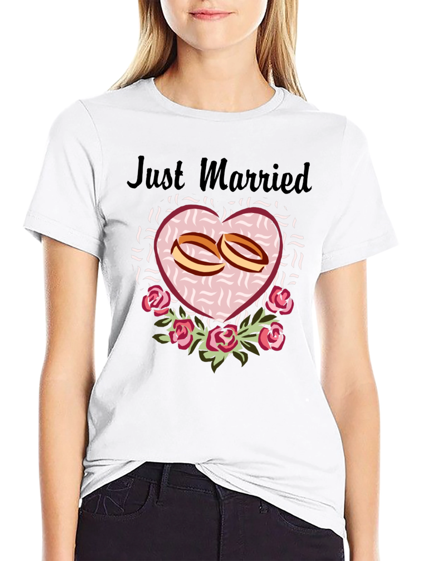 Just Married Graphic Tee - Black