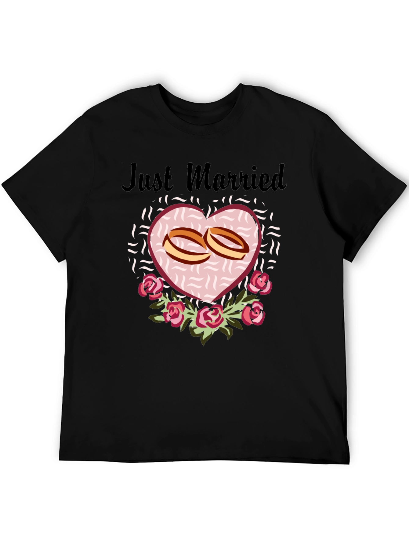 Just Married Graphic Tee - Black