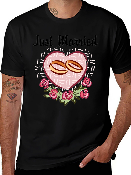 Just Married Graphic Tee - Black