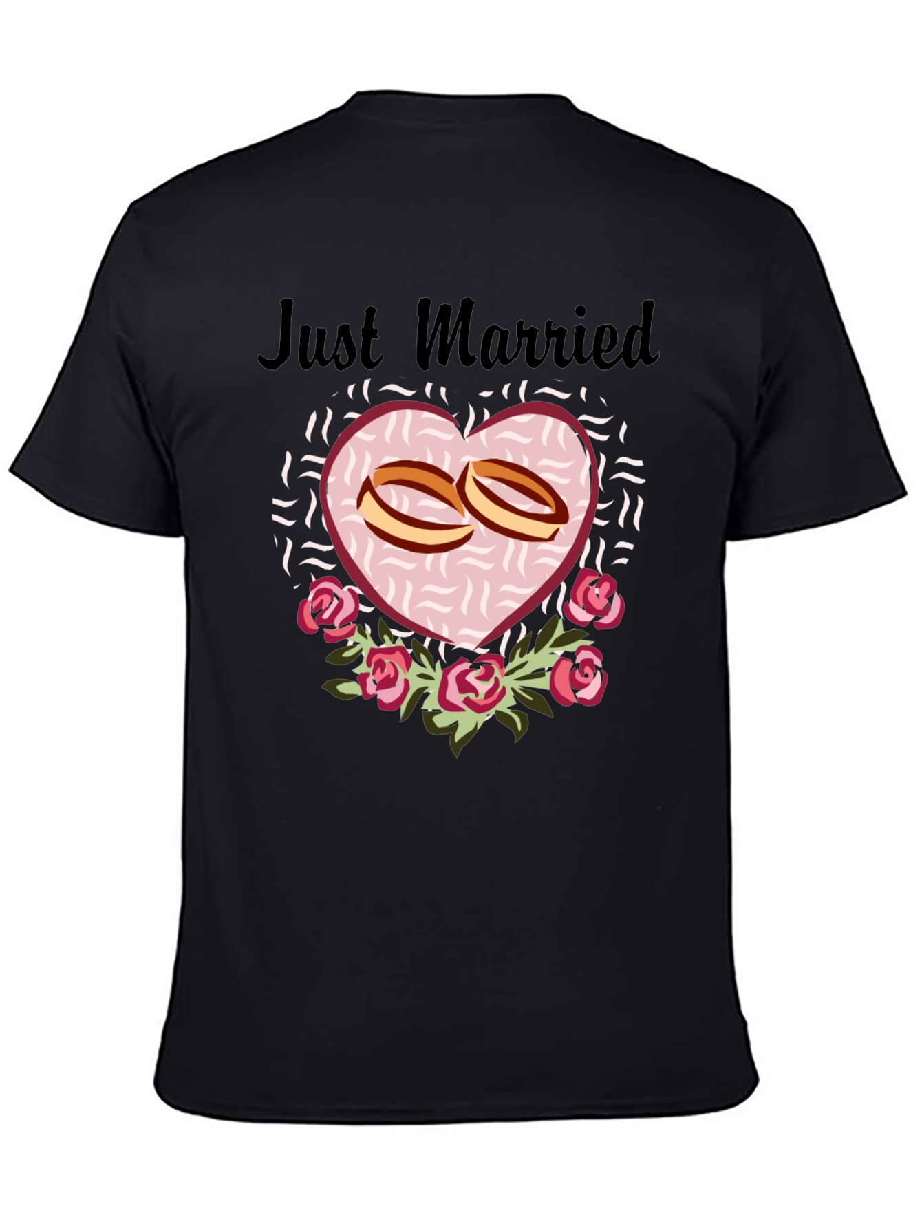 Just Married Graphic Tee - Black