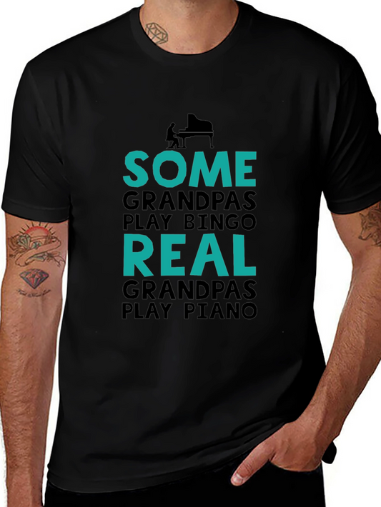 Real Grandpas Play Piano Graphic Tee