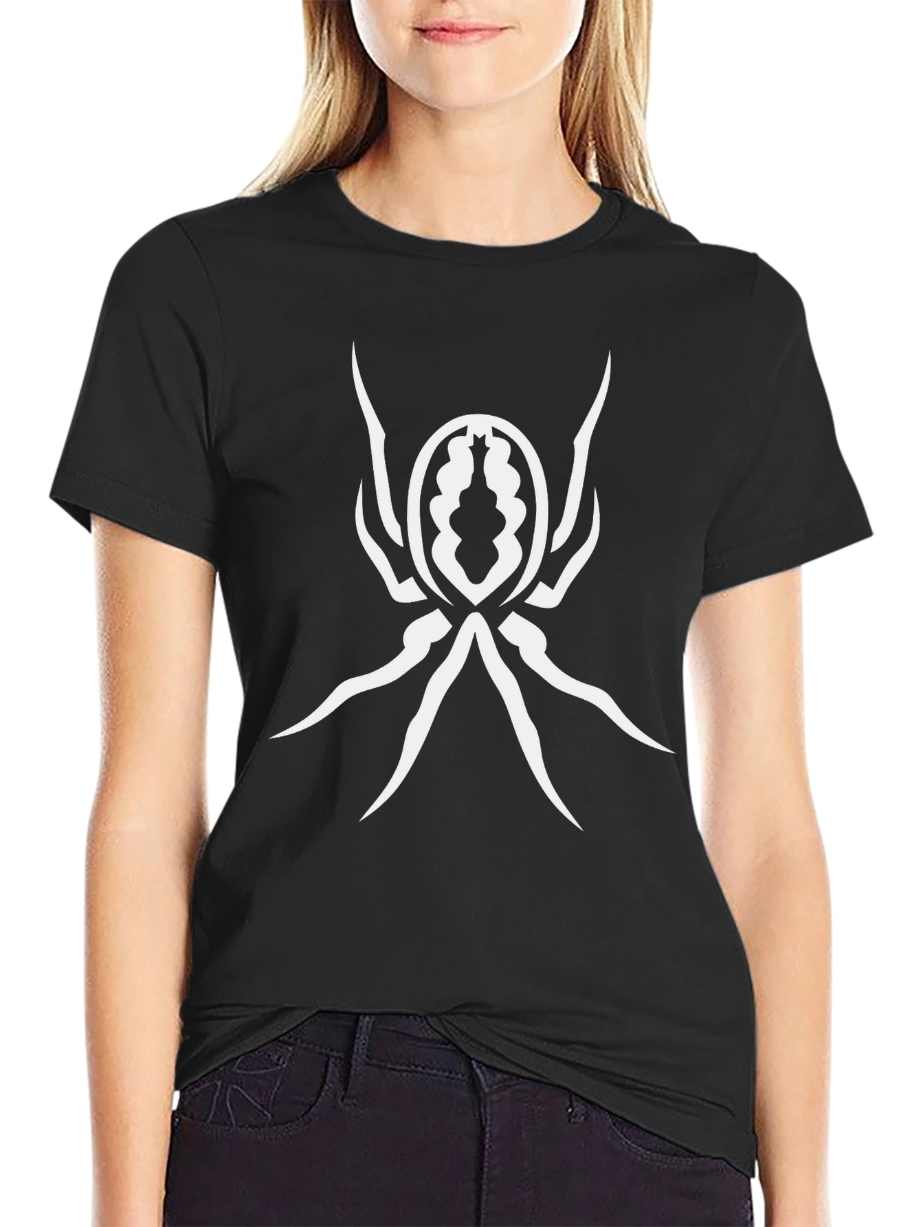 Spider Graphic Print Black T-Shirt
