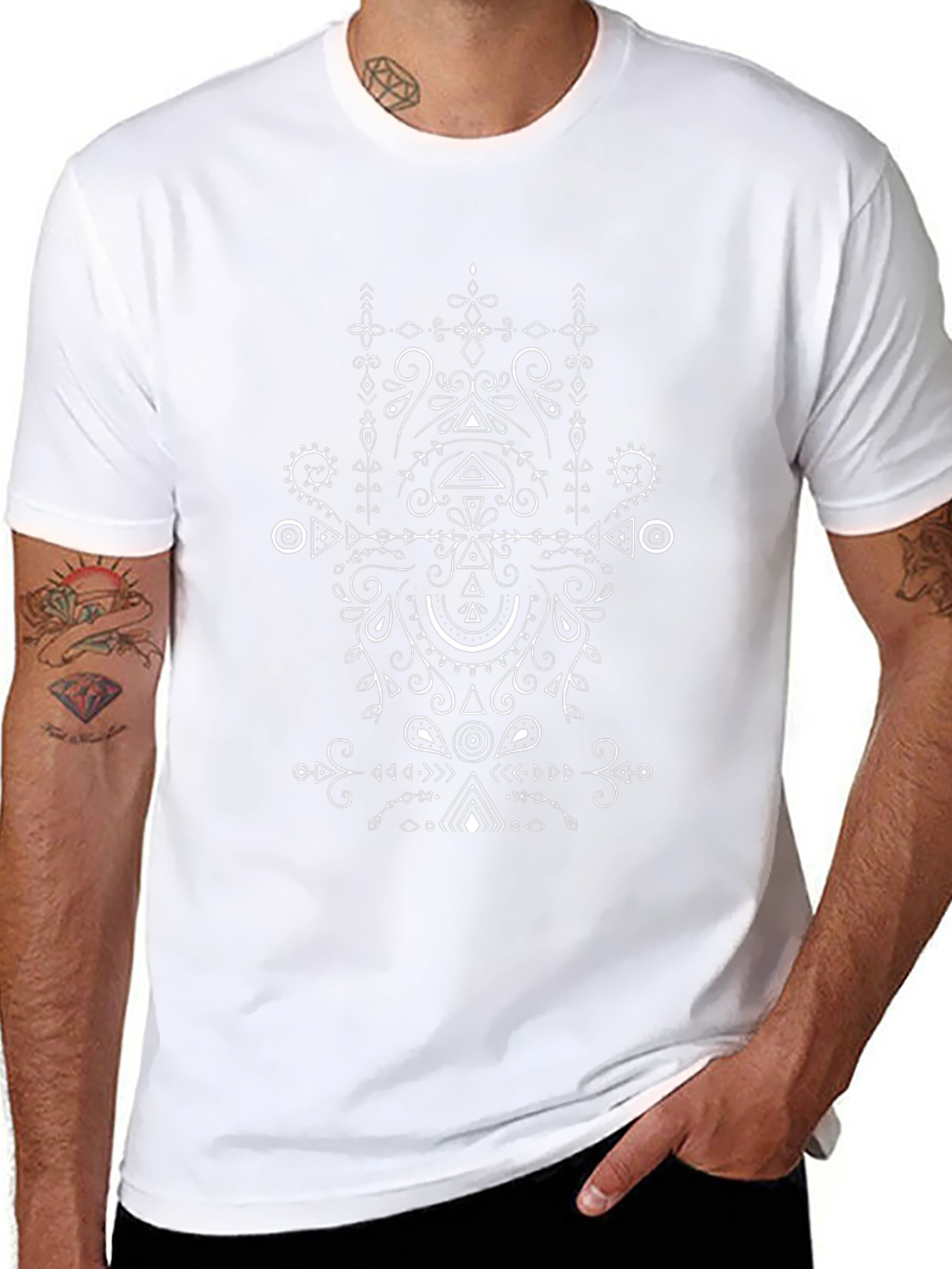 Abstract Geometric T-Shirt - Black