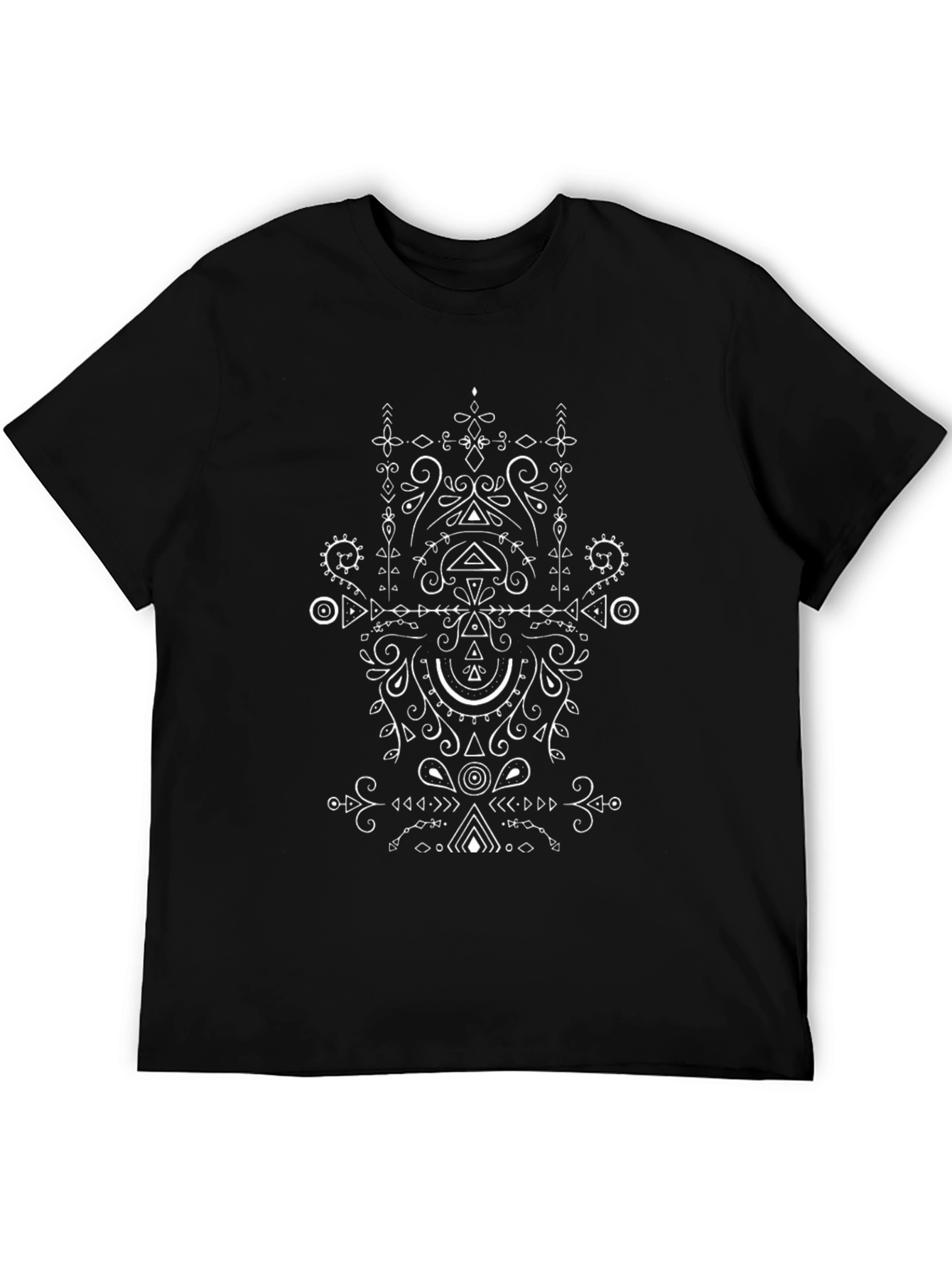 Abstract Geometric T-Shirt - Black