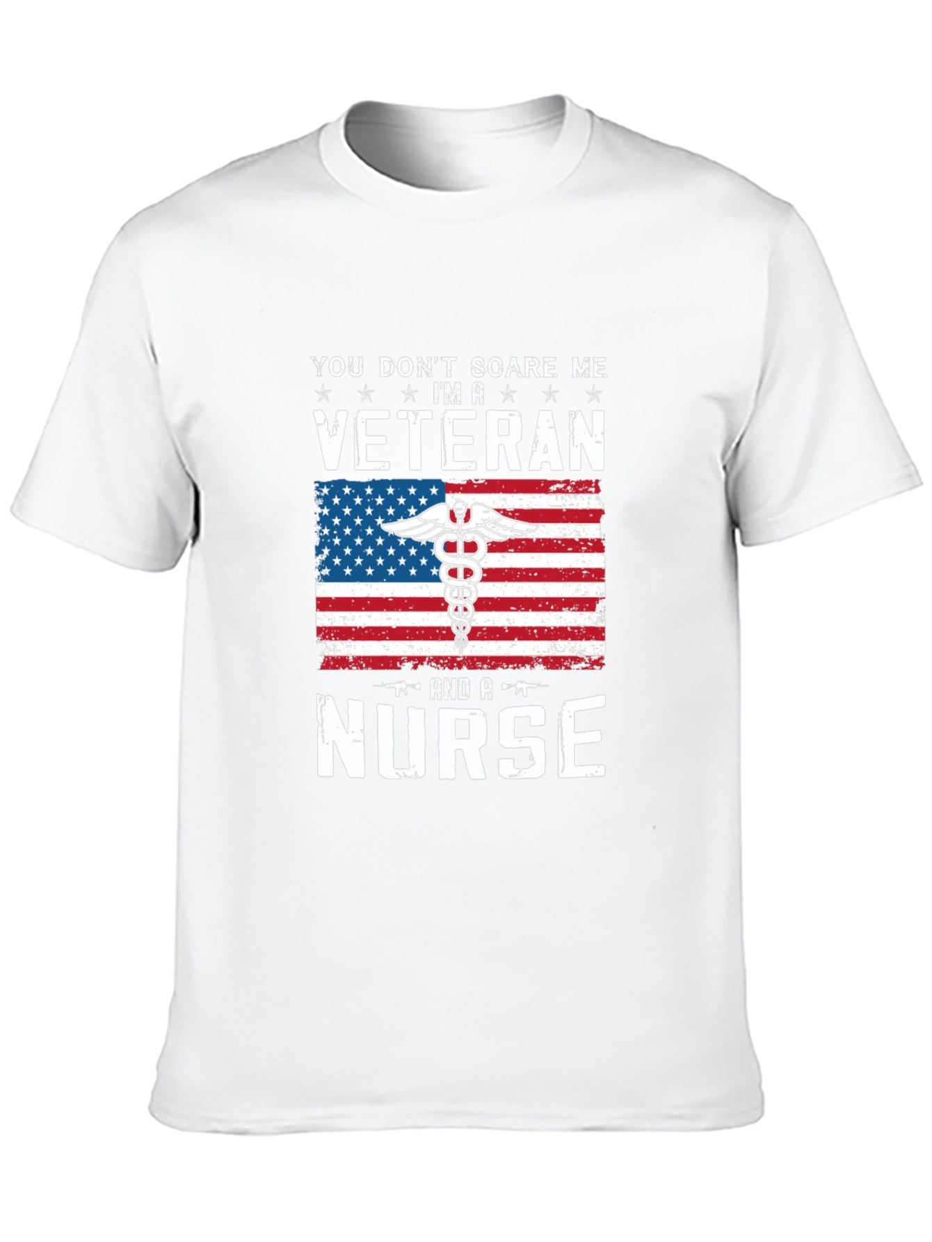 Veteran Nurse T-Shirt - Patriotic American Flag Design