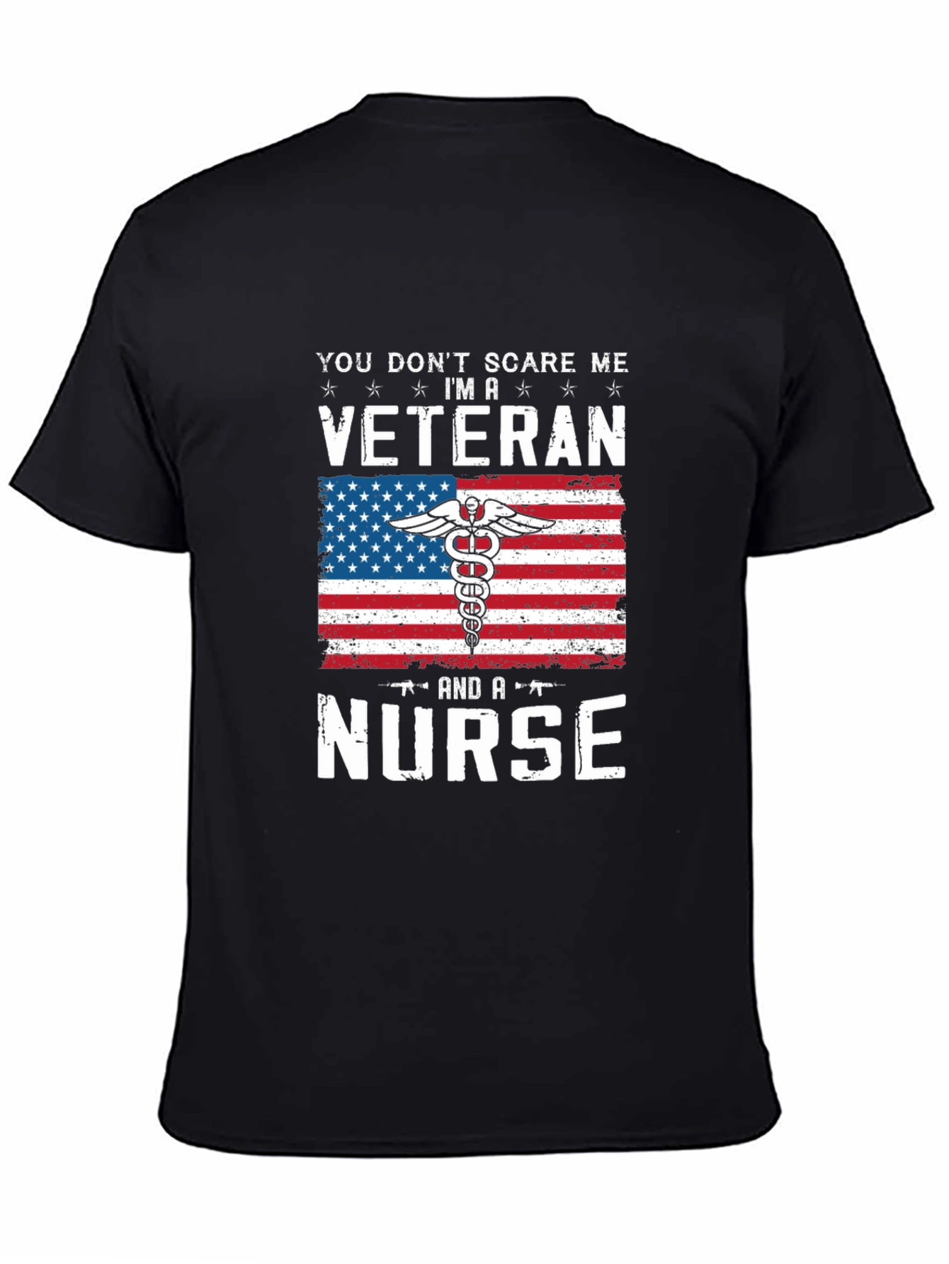 Veteran Nurse T-Shirt - Patriotic American Flag Design
