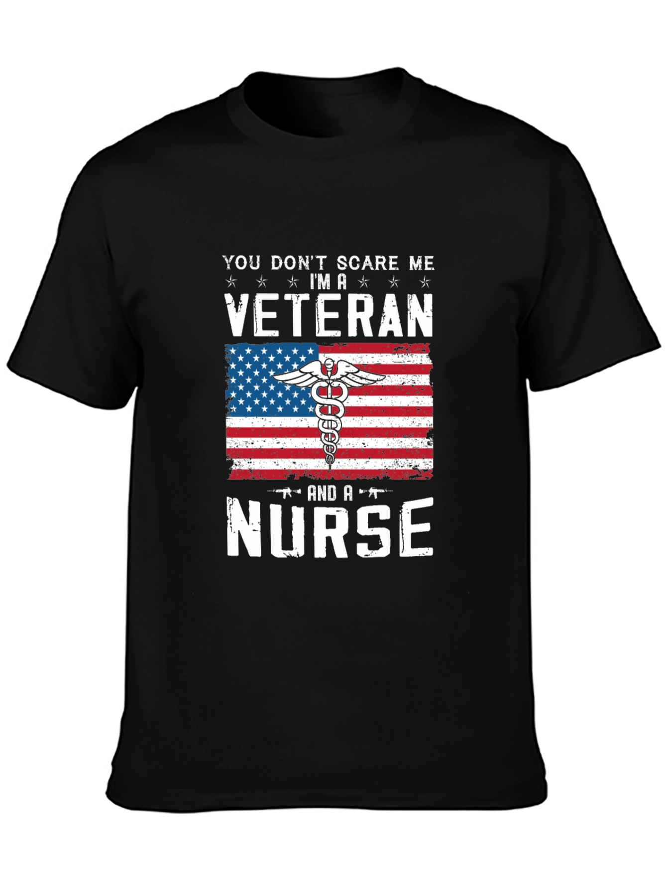 Veteran Nurse T-Shirt - Patriotic American Flag Design