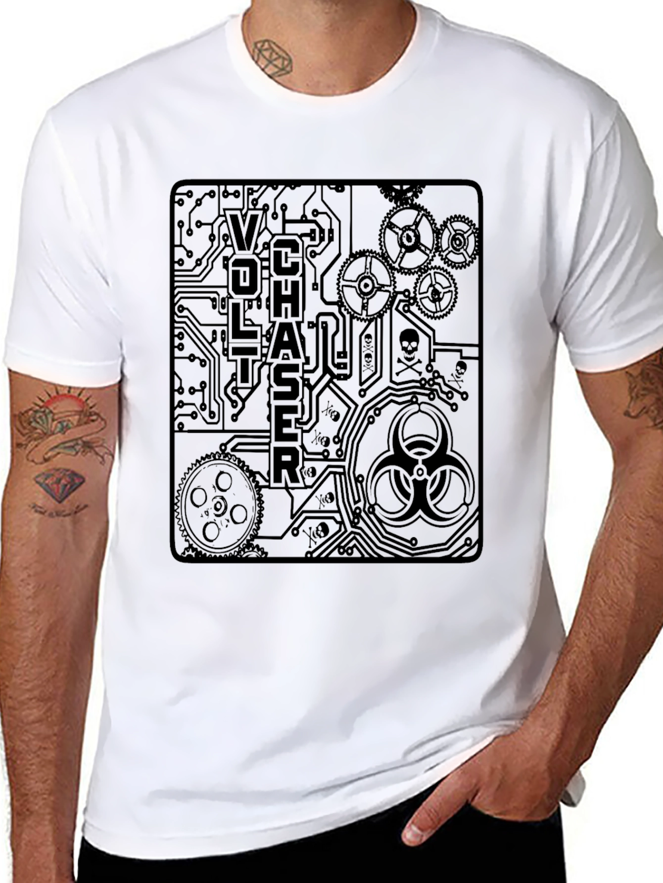 Voltchaser Graphic Print T-Shirt - Steampunk Style