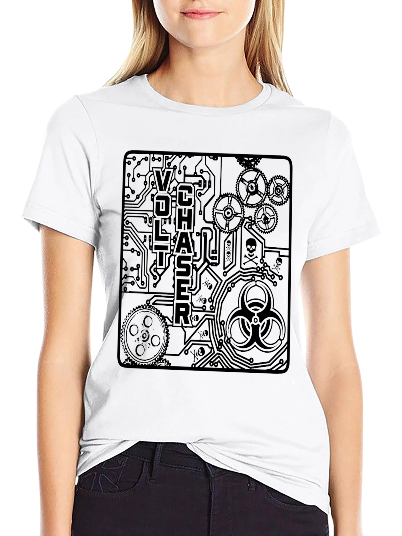 Voltchaser Graphic Print T-Shirt - Steampunk Style