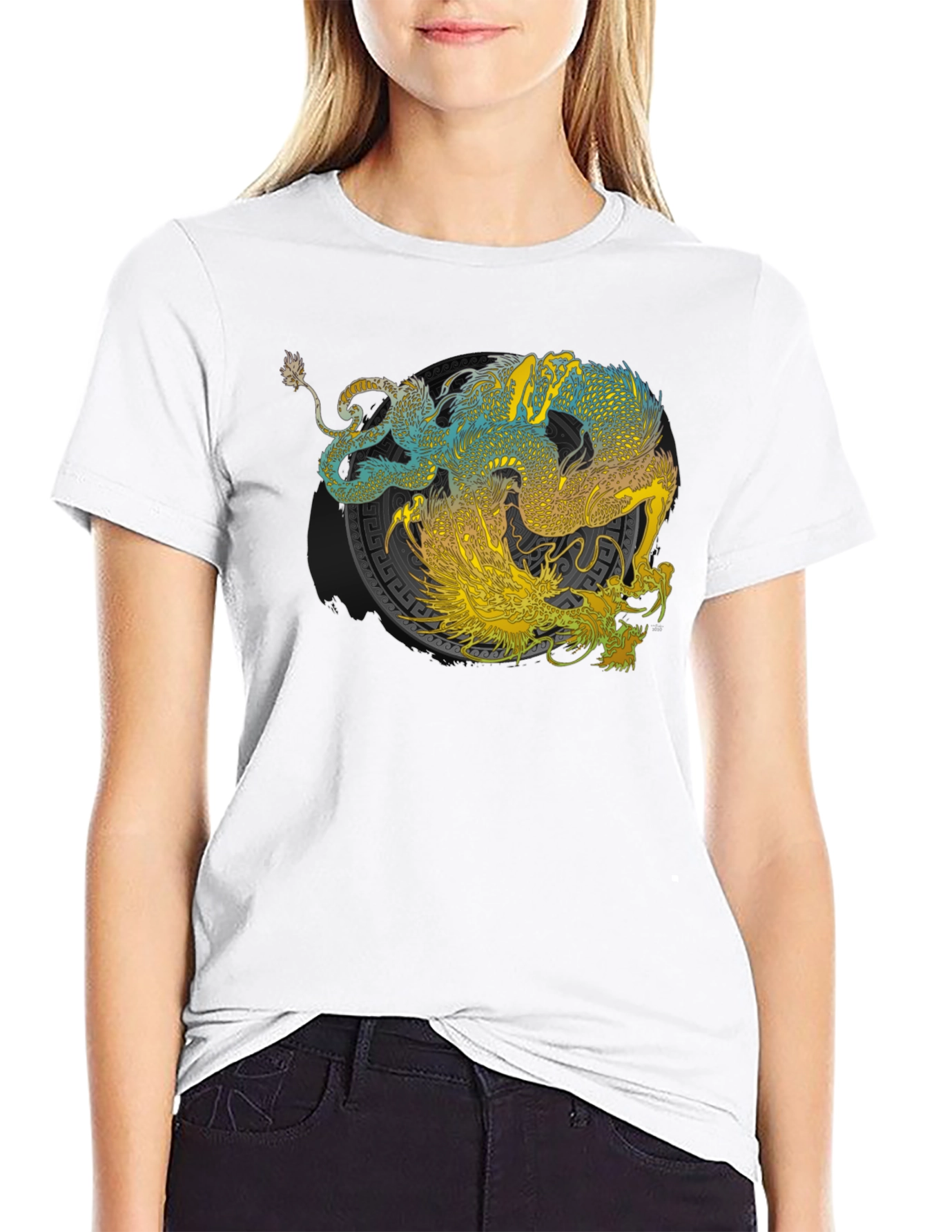 Yin Yang Dragon Graphic Tee