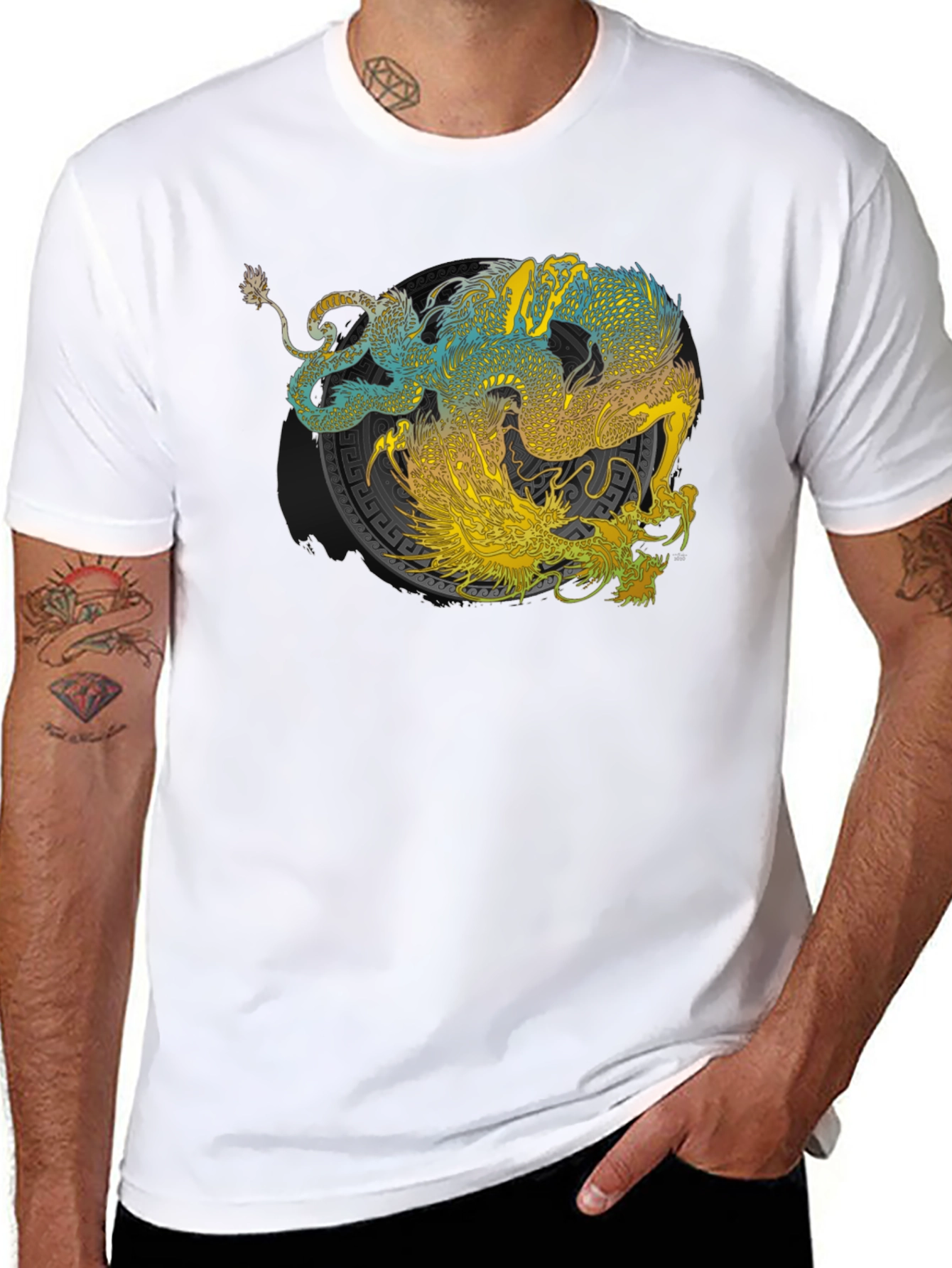 Yin Yang Dragon Graphic Tee
