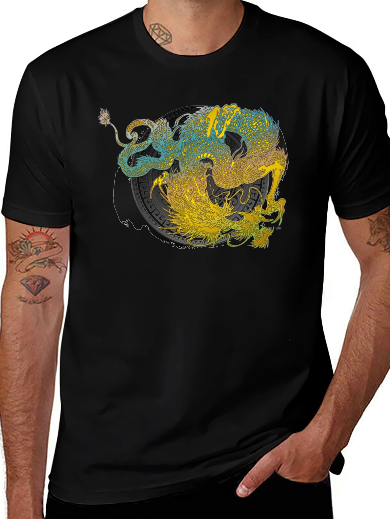 Yin Yang Dragon Graphic Tee