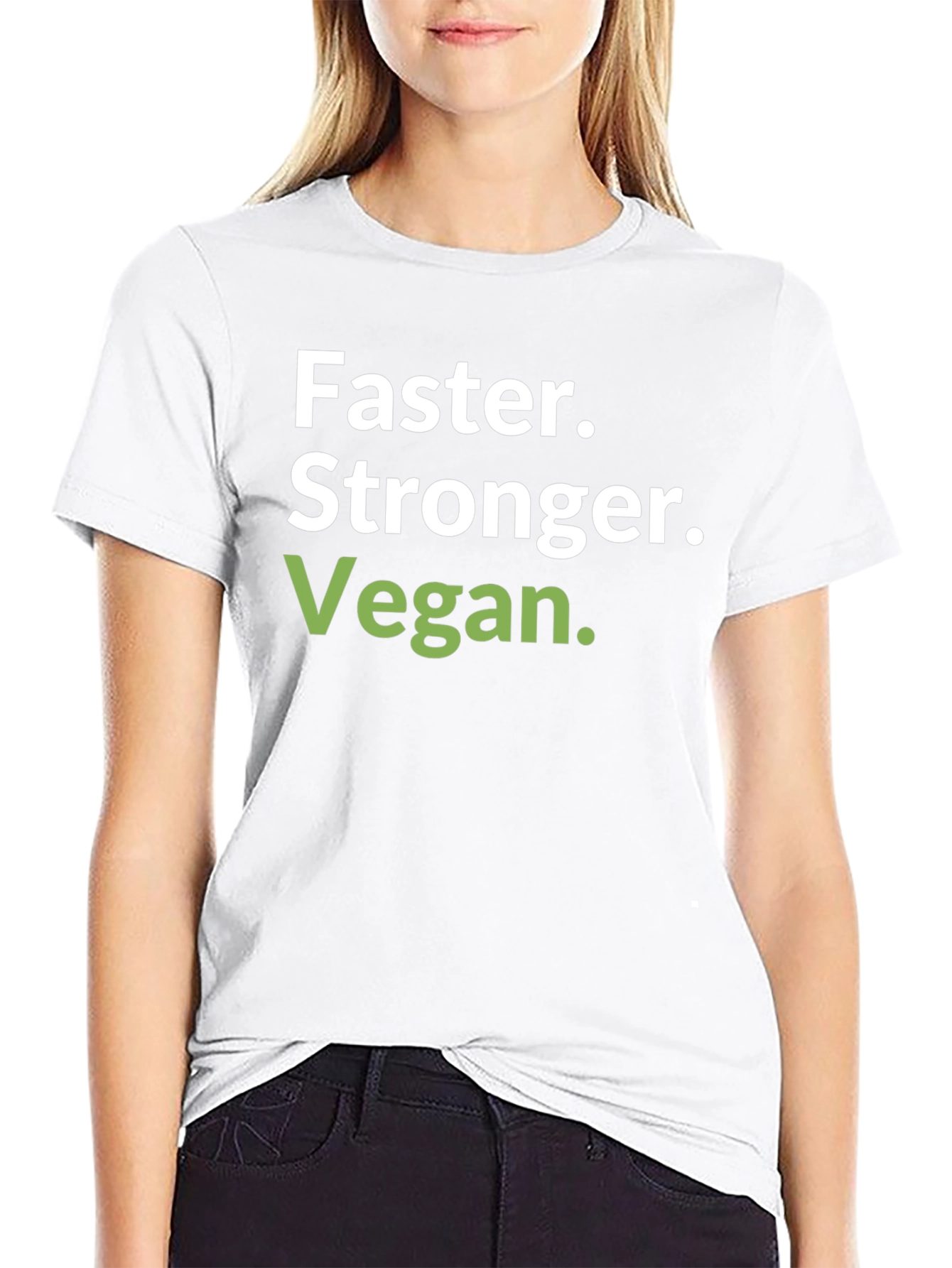 Faster Stronger Vegan T-Shirt - Black