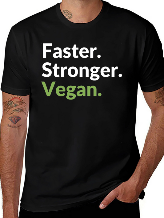 Faster Stronger Vegan T-Shirt - Black