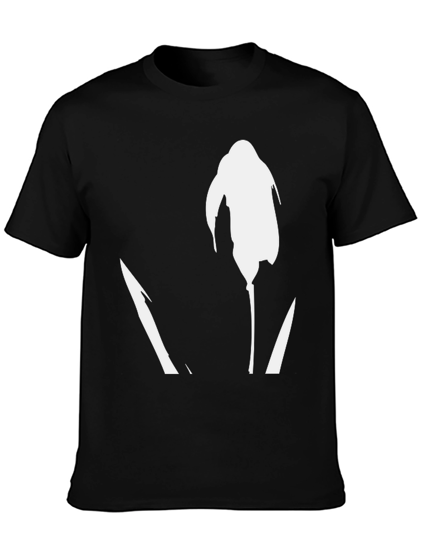 Abstract Flower Graphic T-Shirt - Black Casual Tee