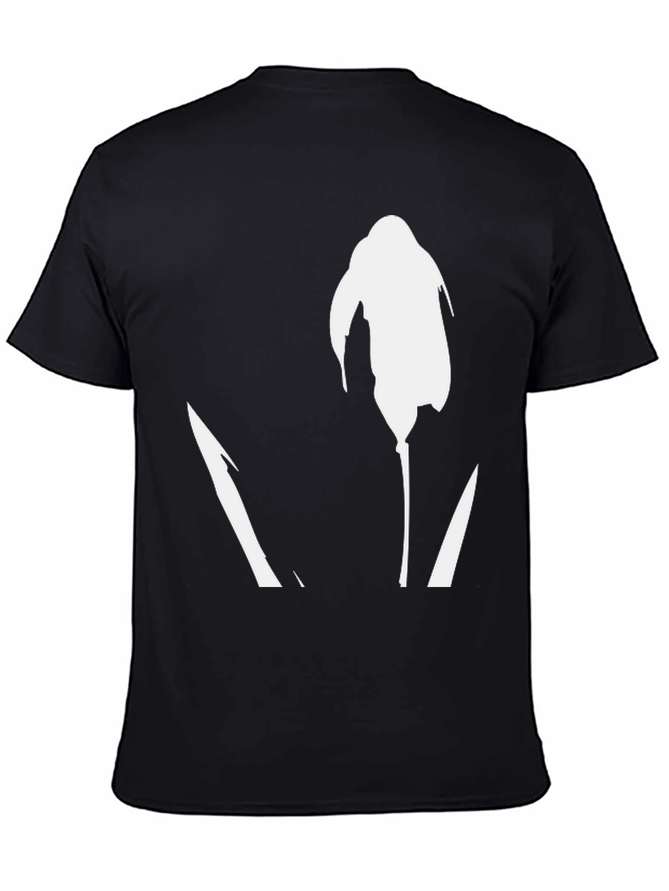 Abstract Flower Graphic T-Shirt - Black Casual Tee