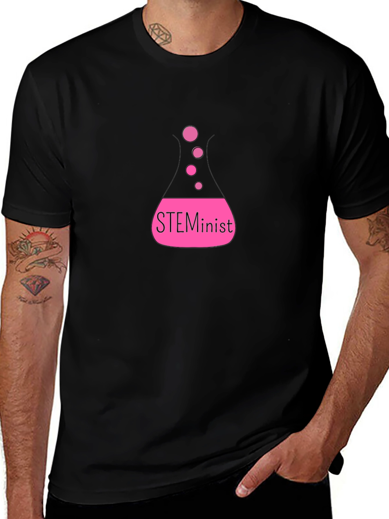 STEMinist Black T-Shirt - Science & Feminism