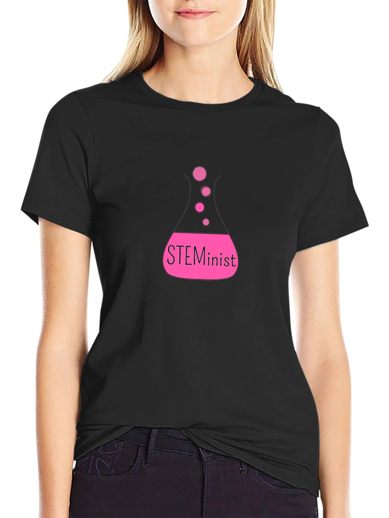 STEMinist Black T-Shirt - Science & Feminism