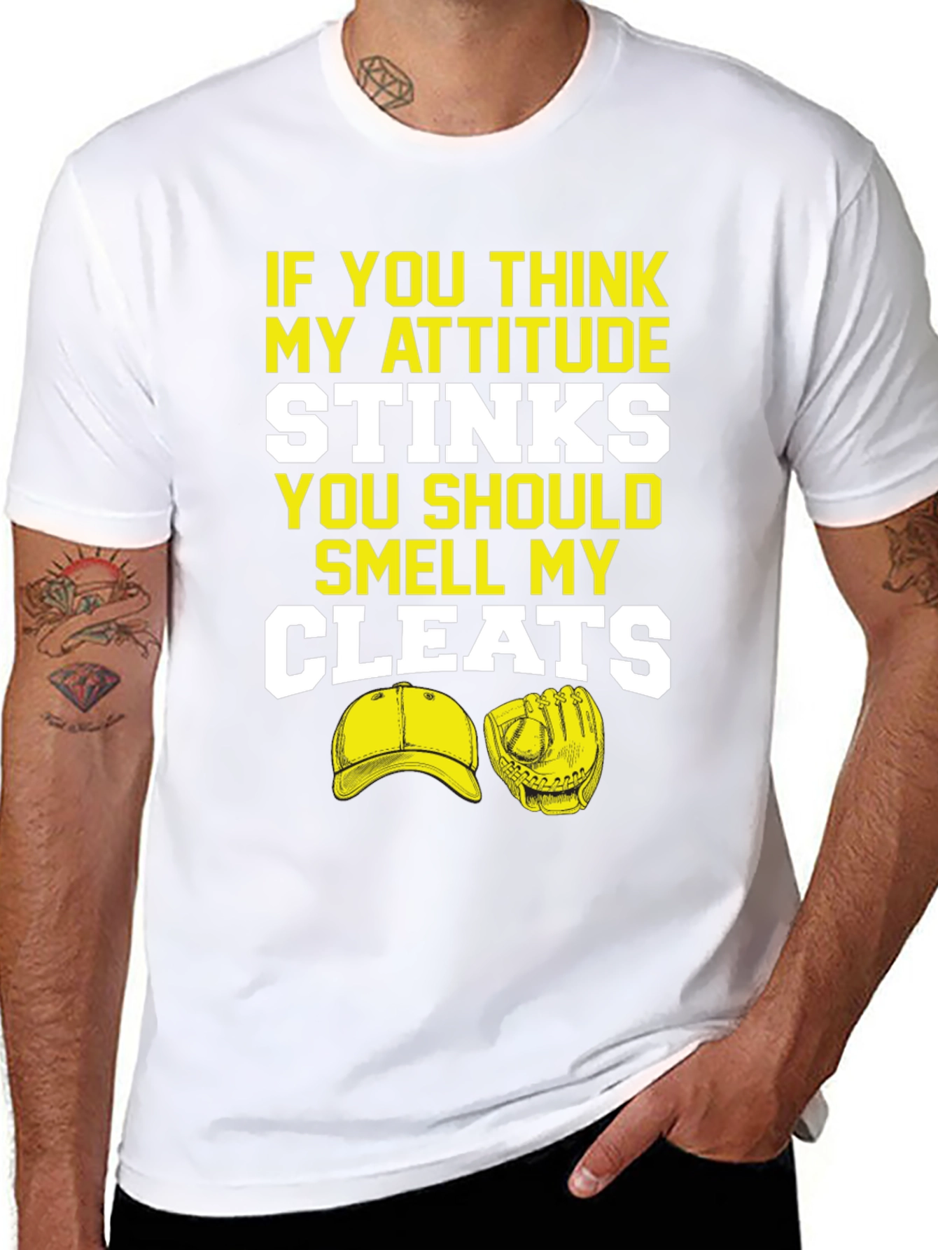 Attitude Stinks Smell Cleats Graphic T-Shirt