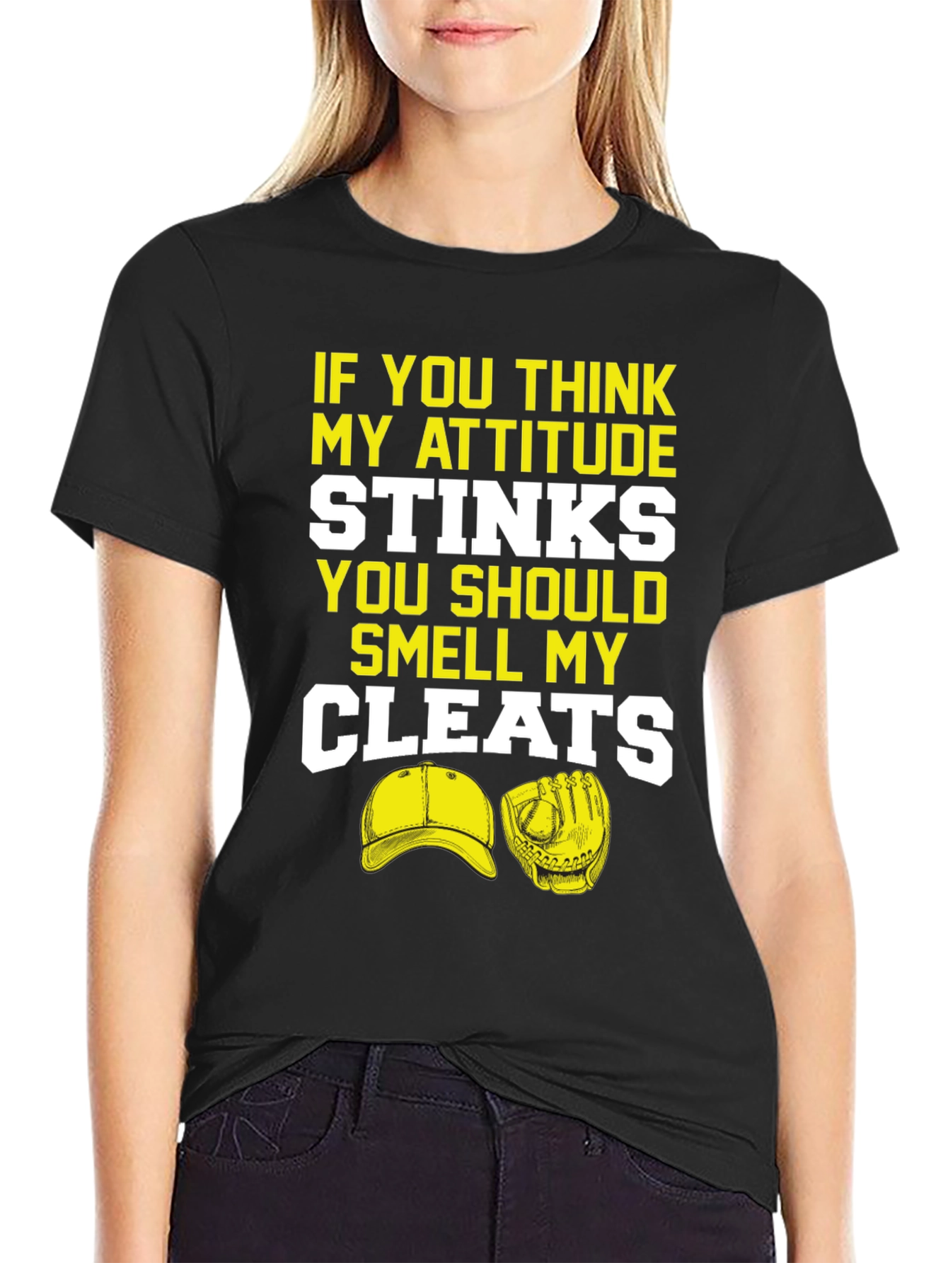 Attitude Stinks Smell Cleats Graphic T-Shirt