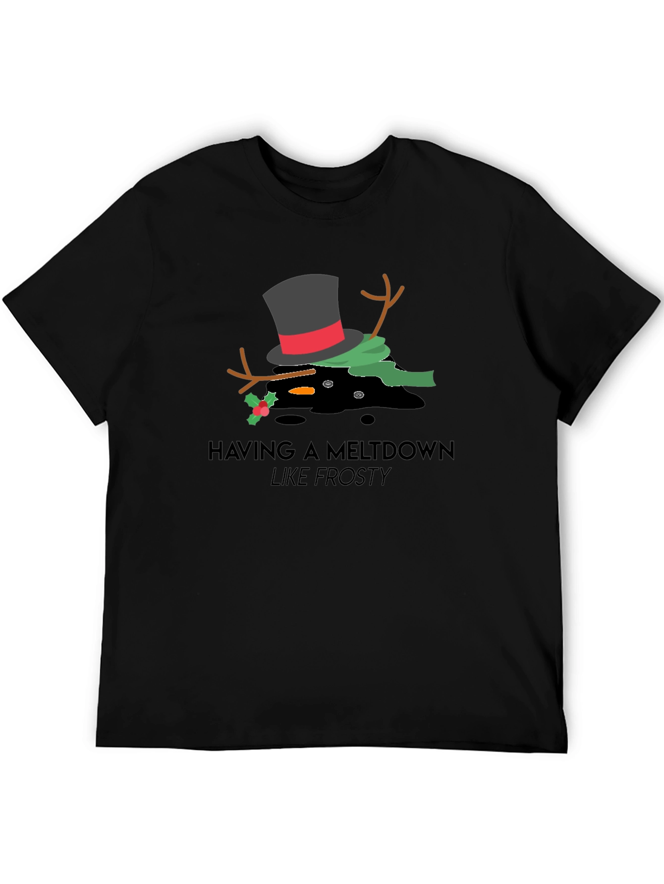 Melting Snowman Graphic Tee - Frosty Meltdown T-Shirt