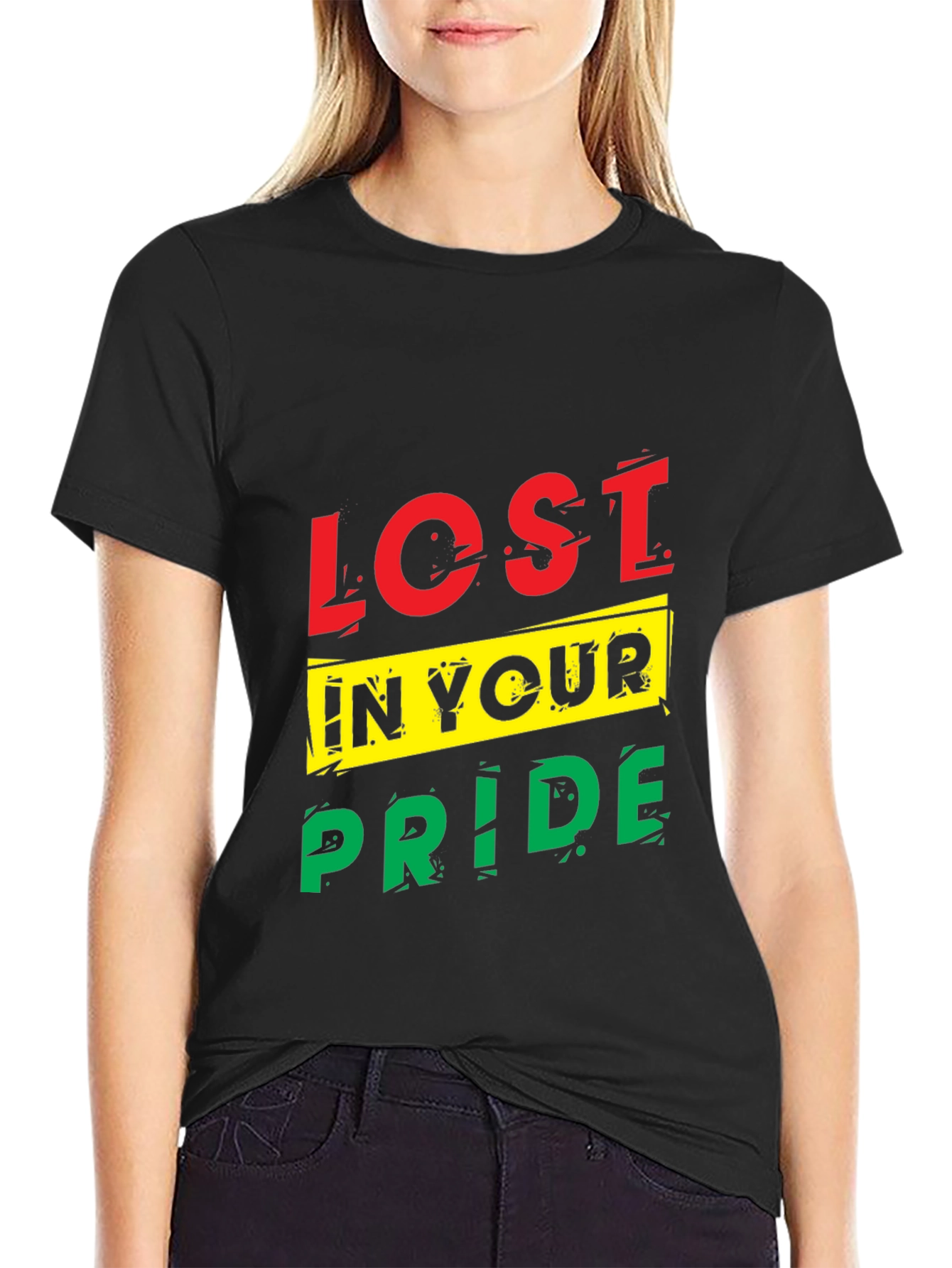 Lost In Your Pride Graphic T-Shirt - Black