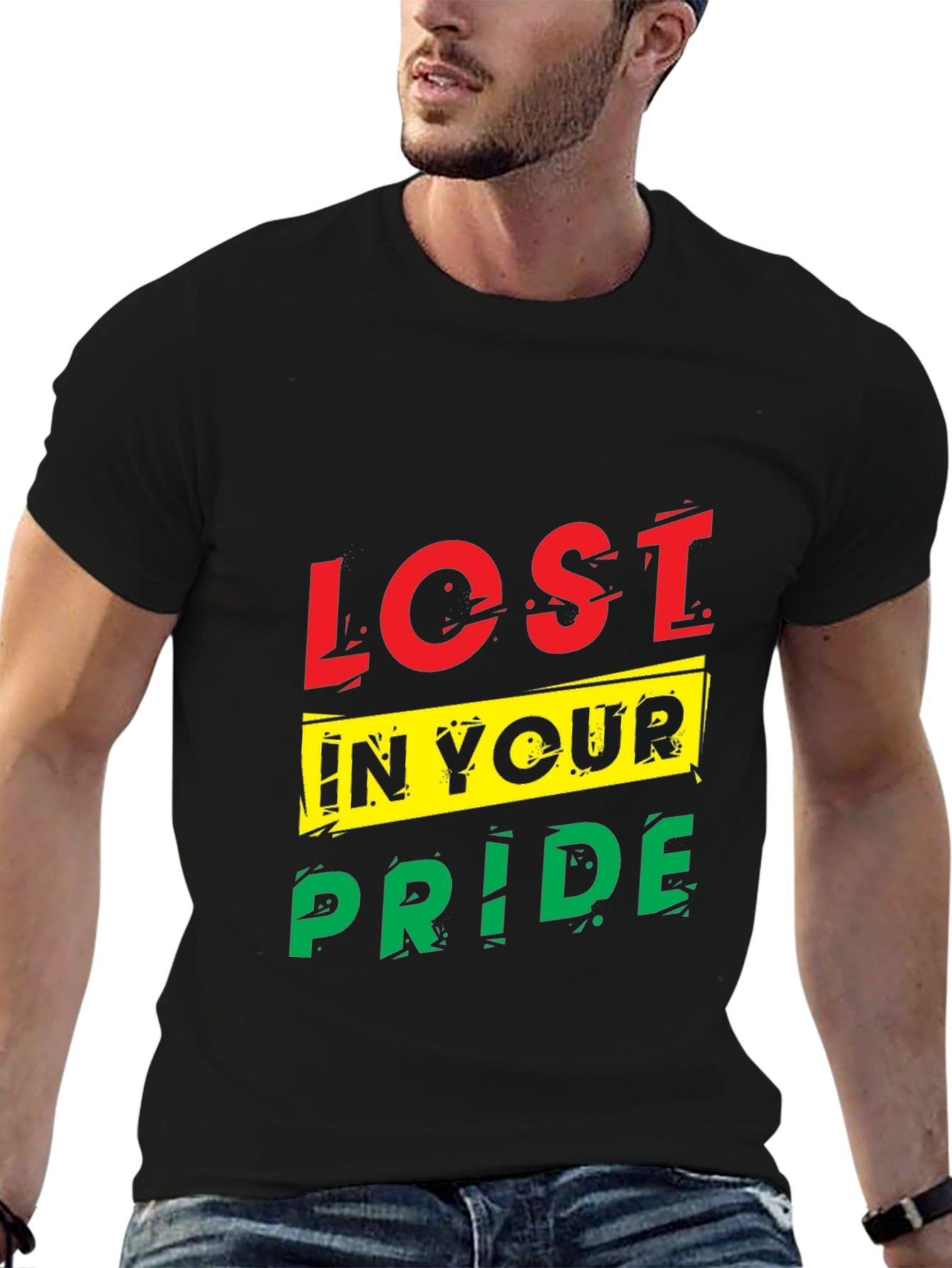 Lost In Your Pride Graphic T-Shirt - Black