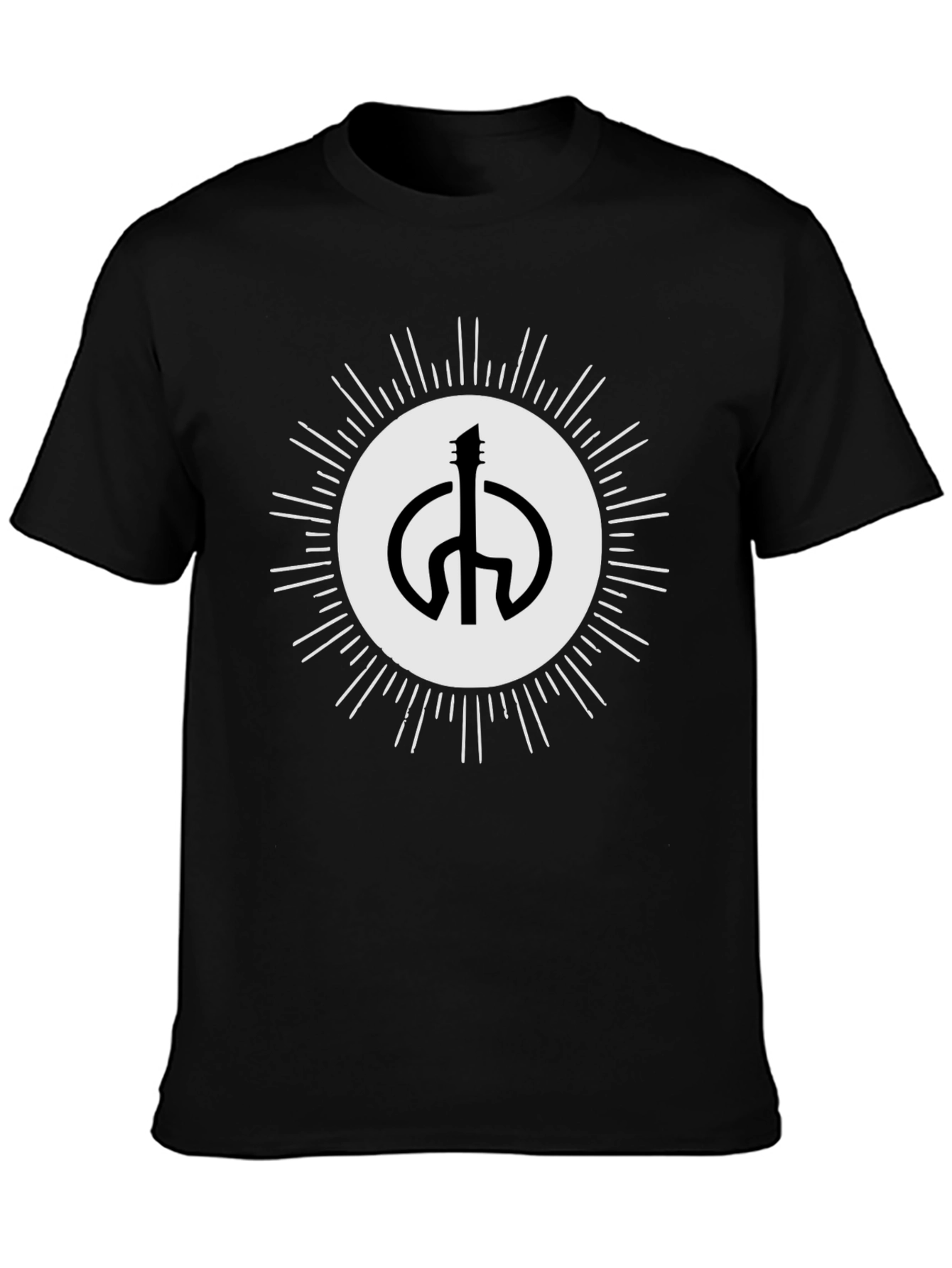 Guitar Peace Sign Black T-Shirt
