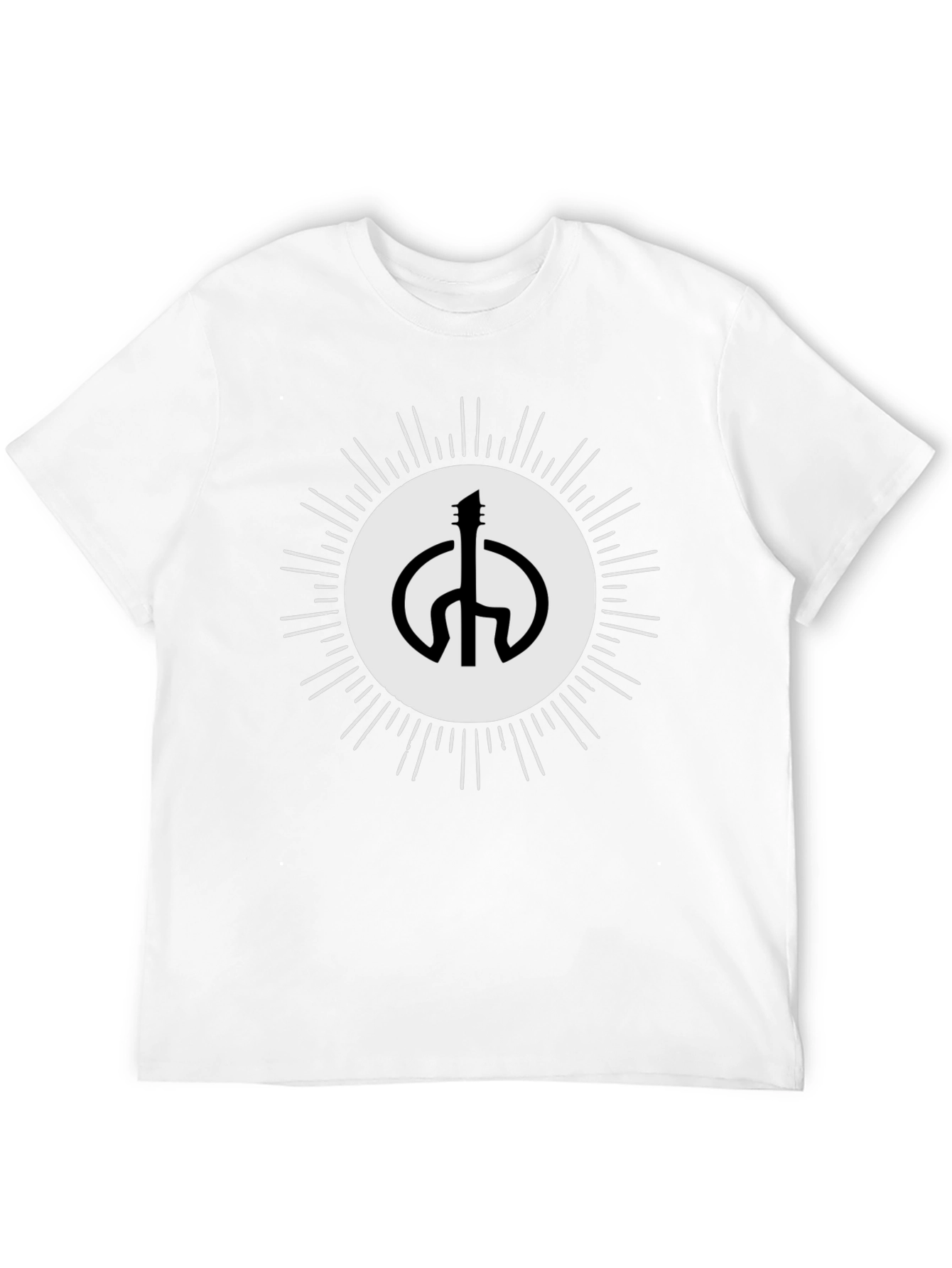Guitar Peace Sign Black T-Shirt