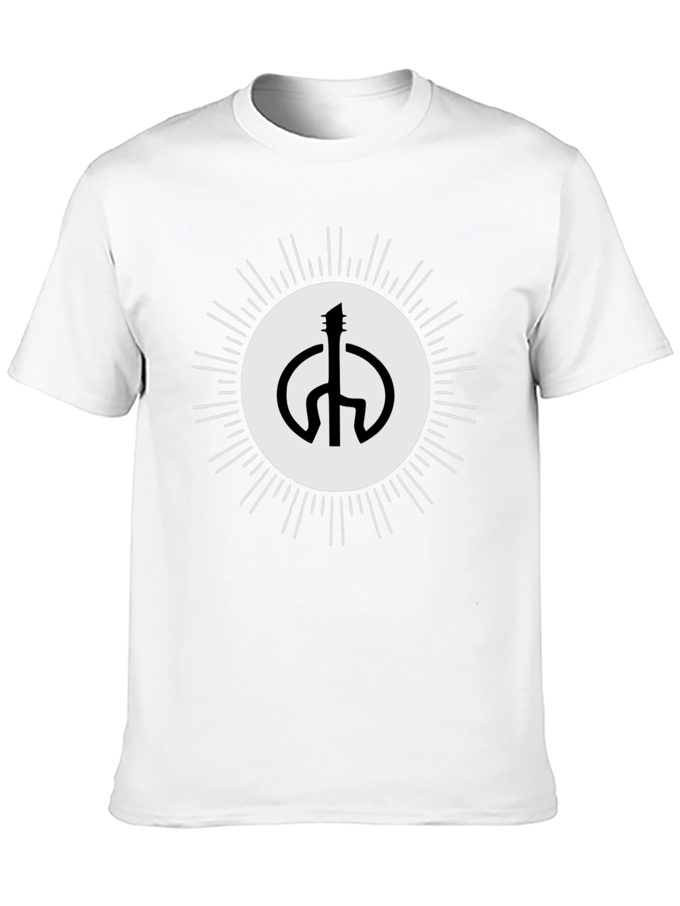 Guitar Peace Sign Black T-Shirt