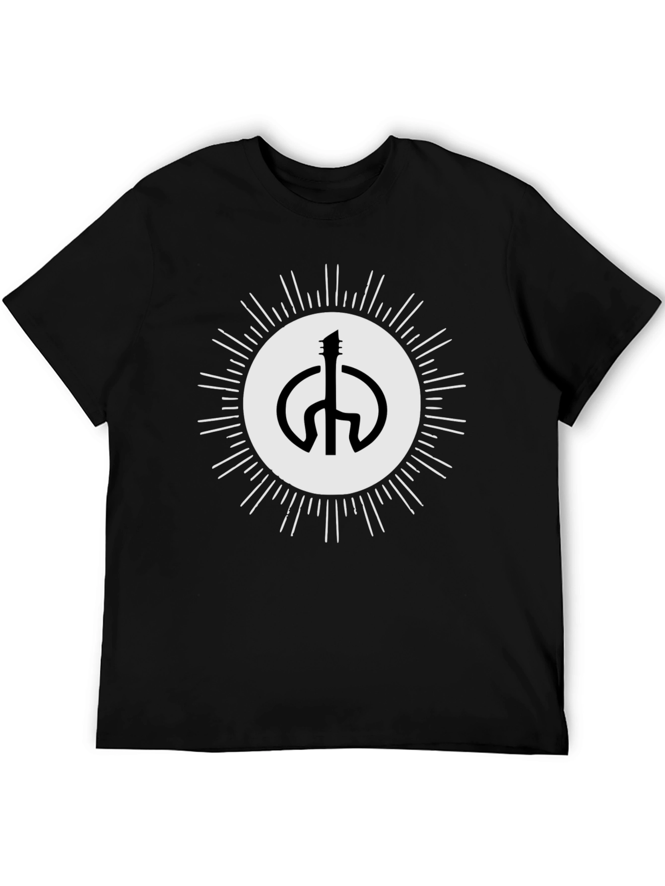Guitar Peace Sign Black T-Shirt