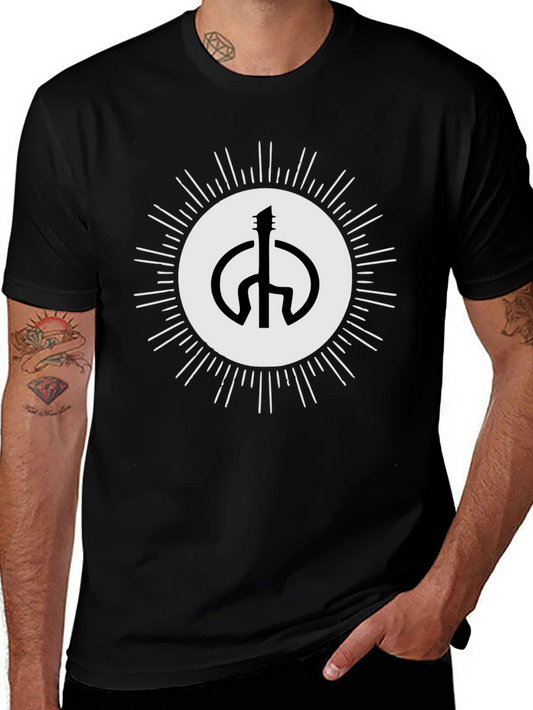 Guitar Peace Sign Black T-Shirt