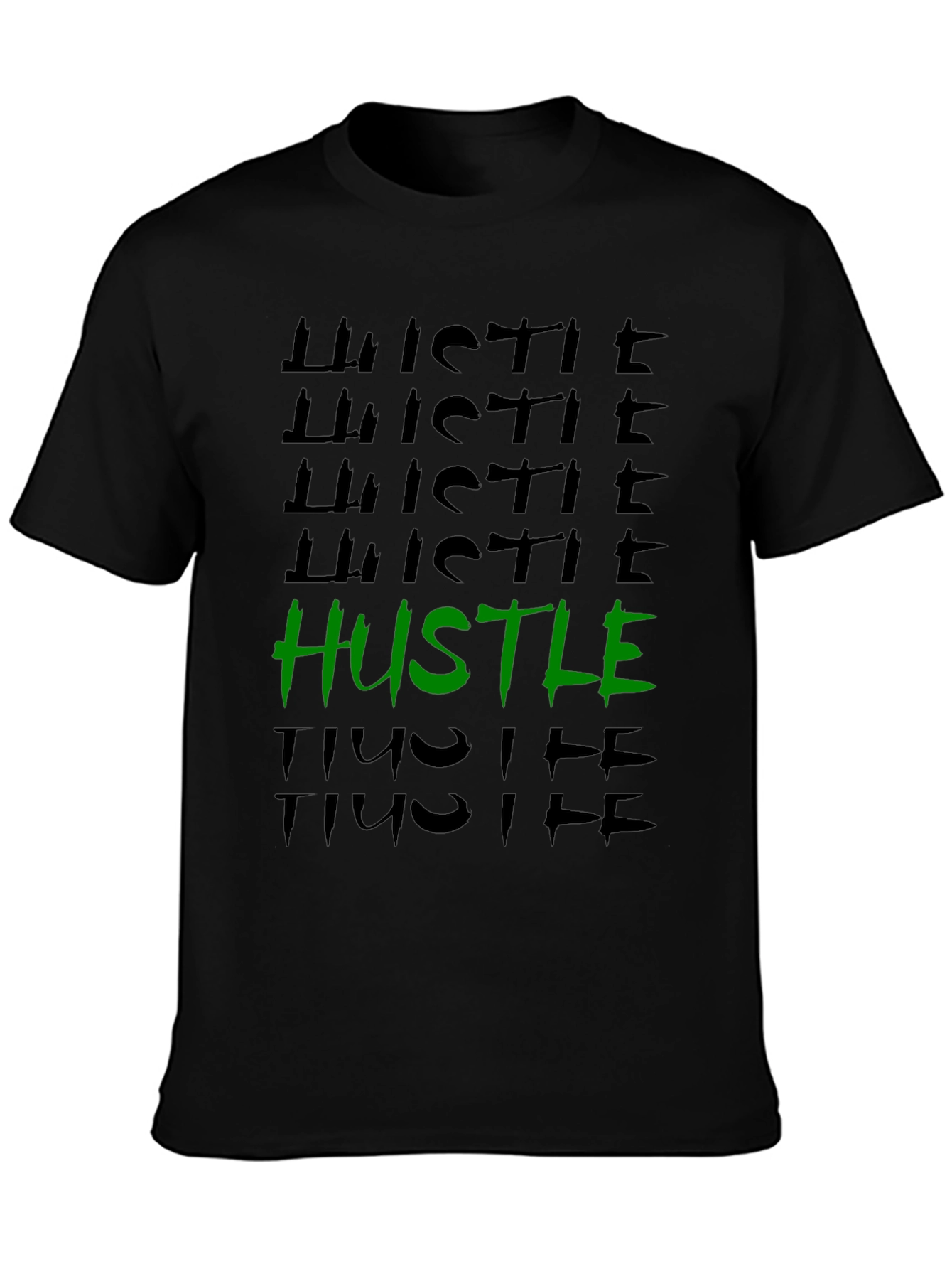 Hustle Graphic Tee - Trendy Black T-Shirt