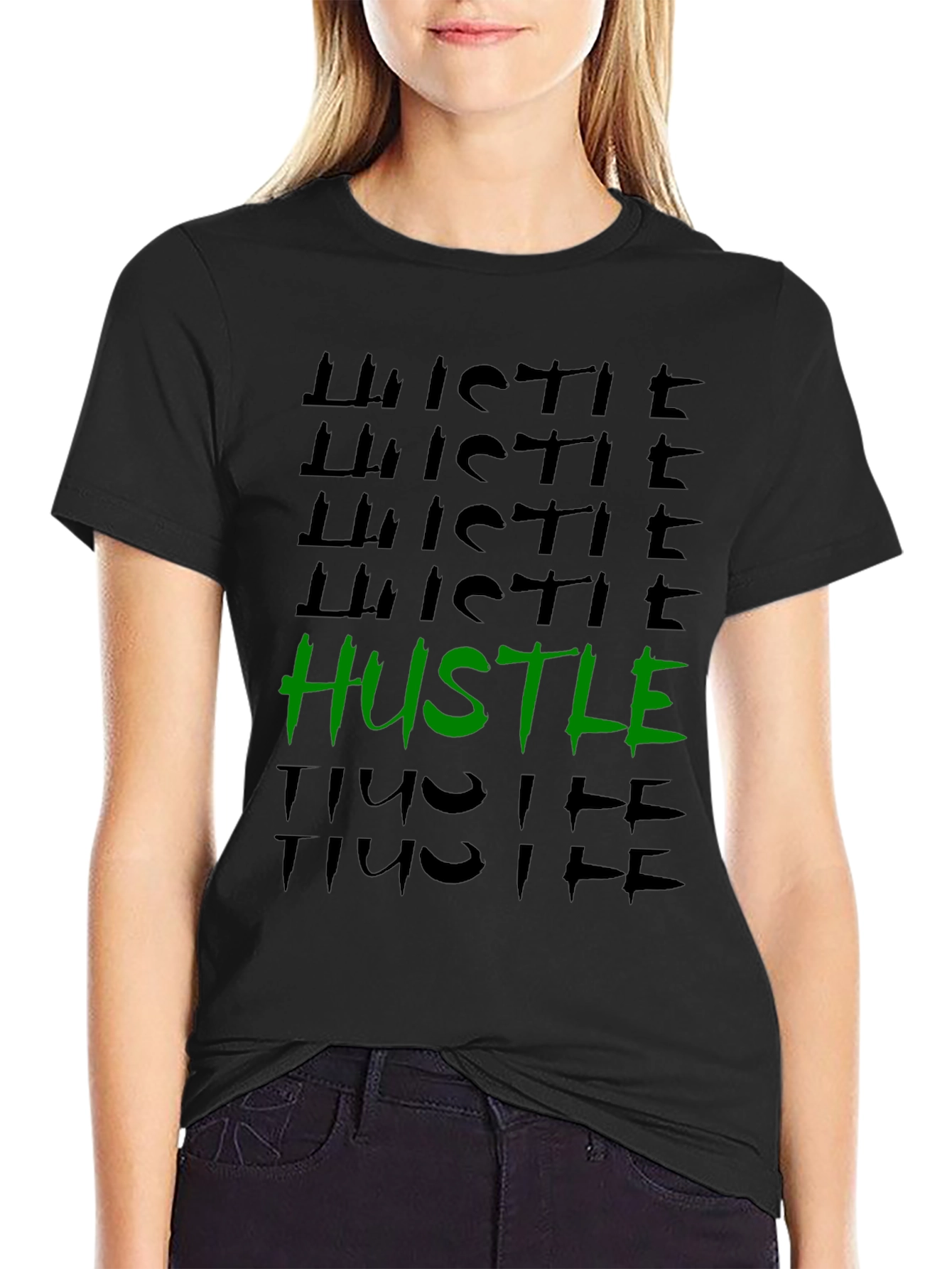 Hustle Graphic Tee - Trendy Black T-Shirt