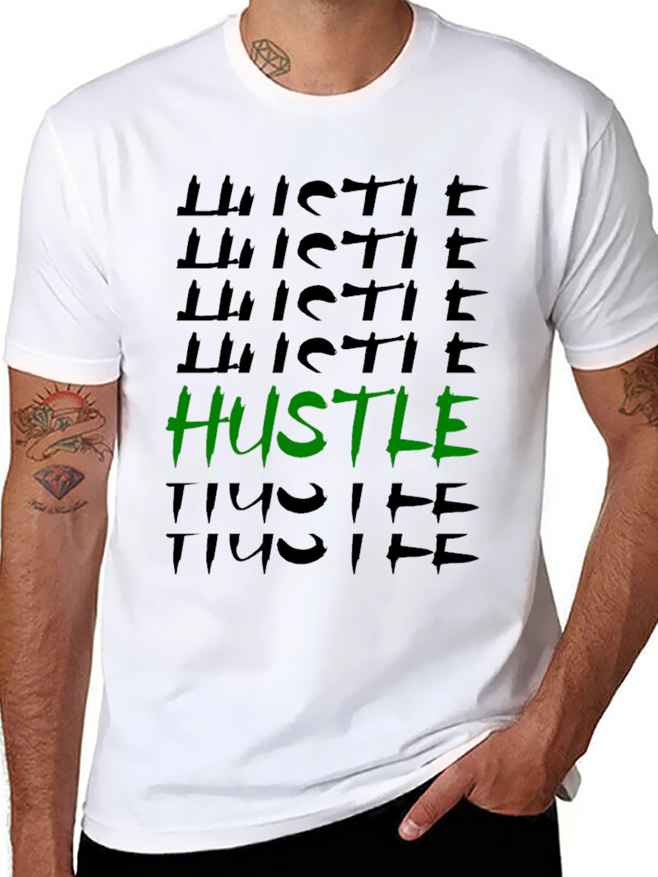 Hustle Graphic Tee - Trendy Black T-Shirt