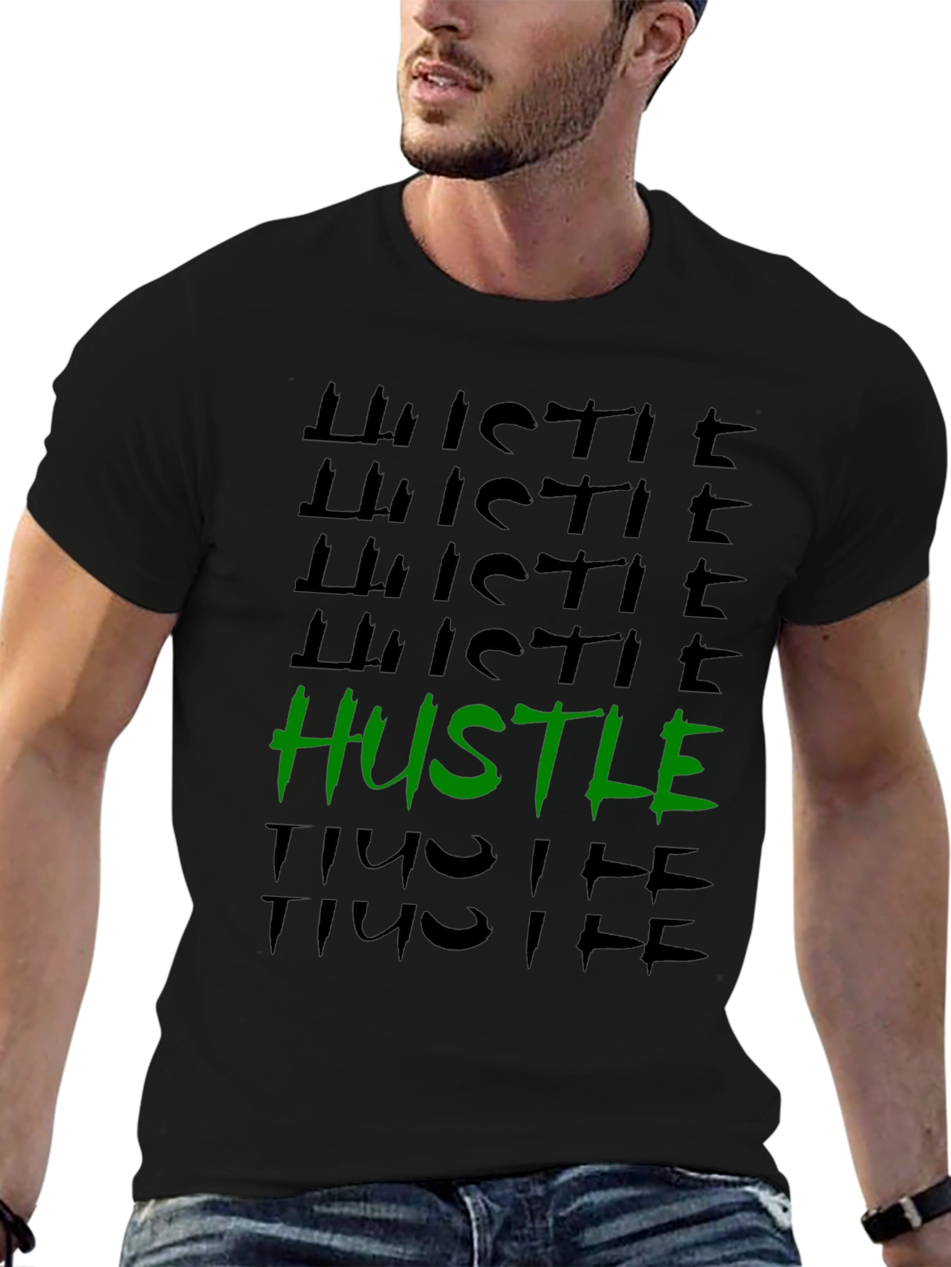 Hustle Graphic Tee - Trendy Black T-Shirt