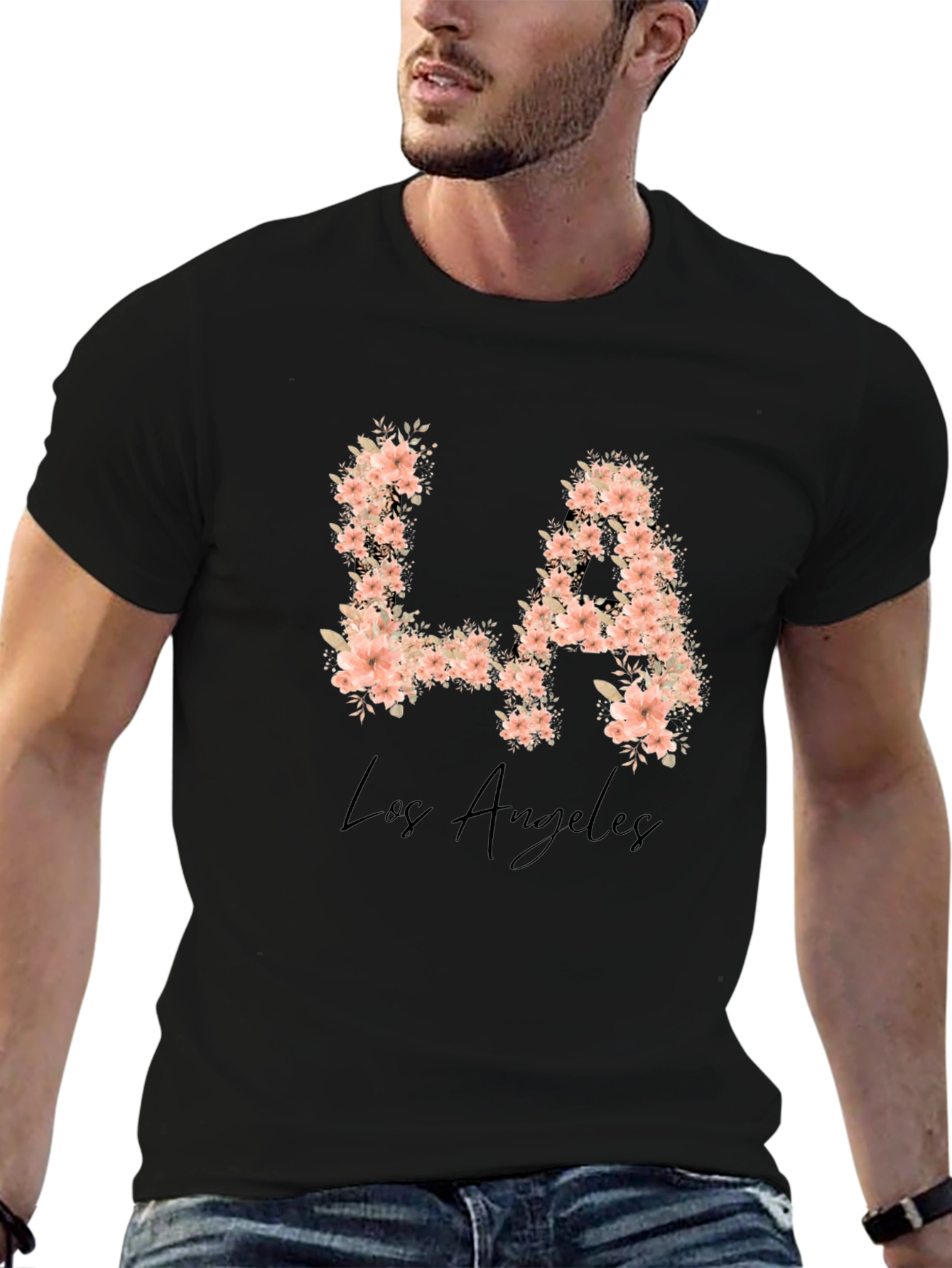 Floral LA Los Angeles Graphic T-Shirt