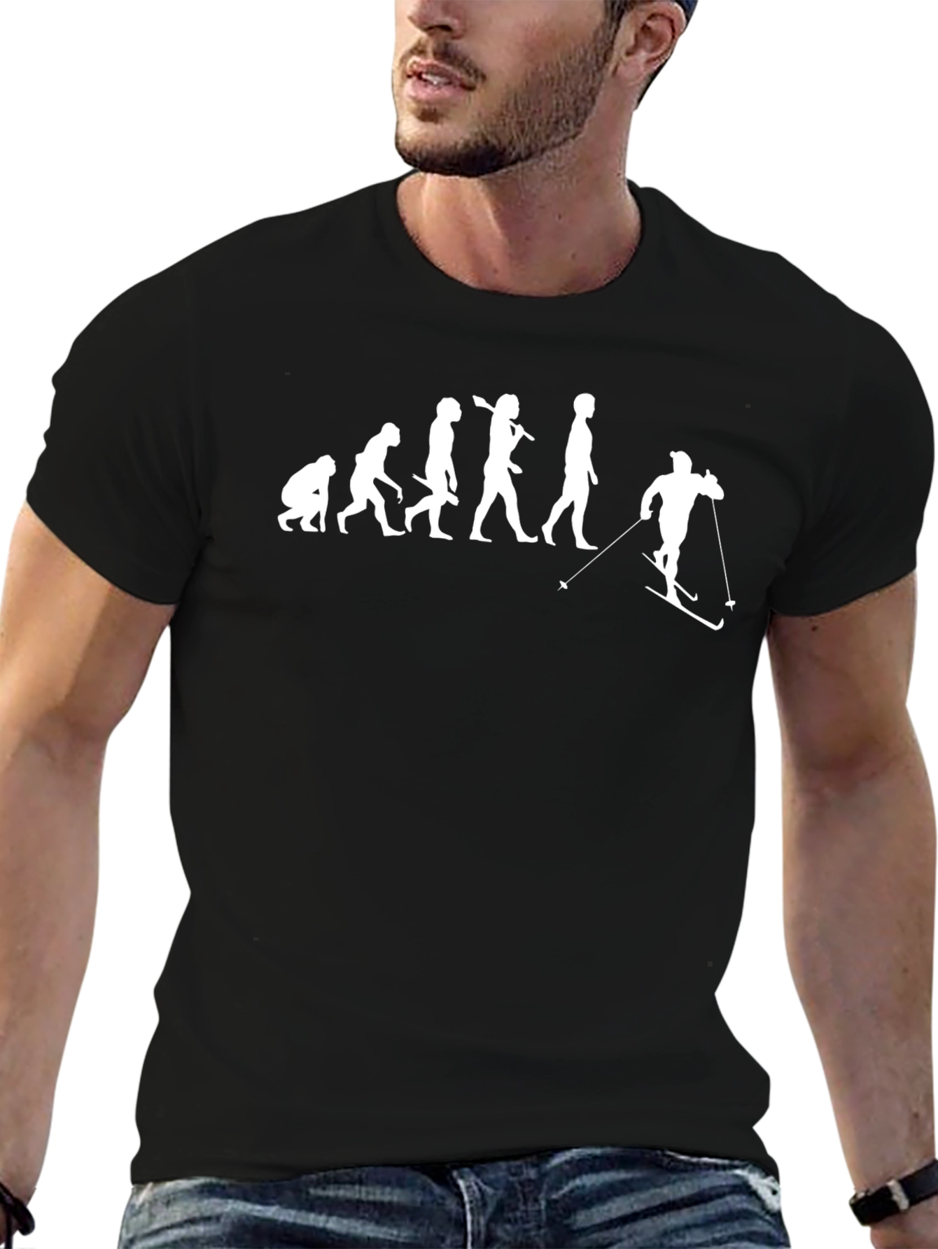 Evolution of Skiing T-Shirt - Funny Ski Lover Tee