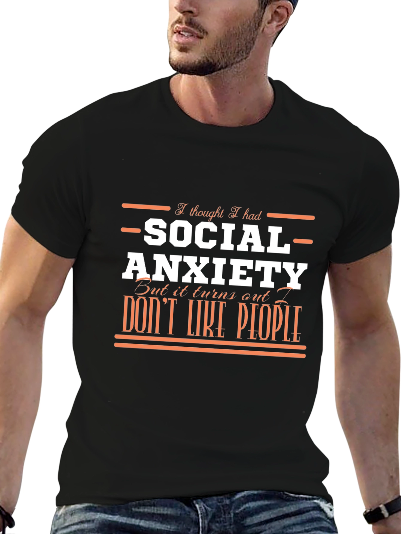 Social Anxiety Graphic T-Shirt Humor Tee