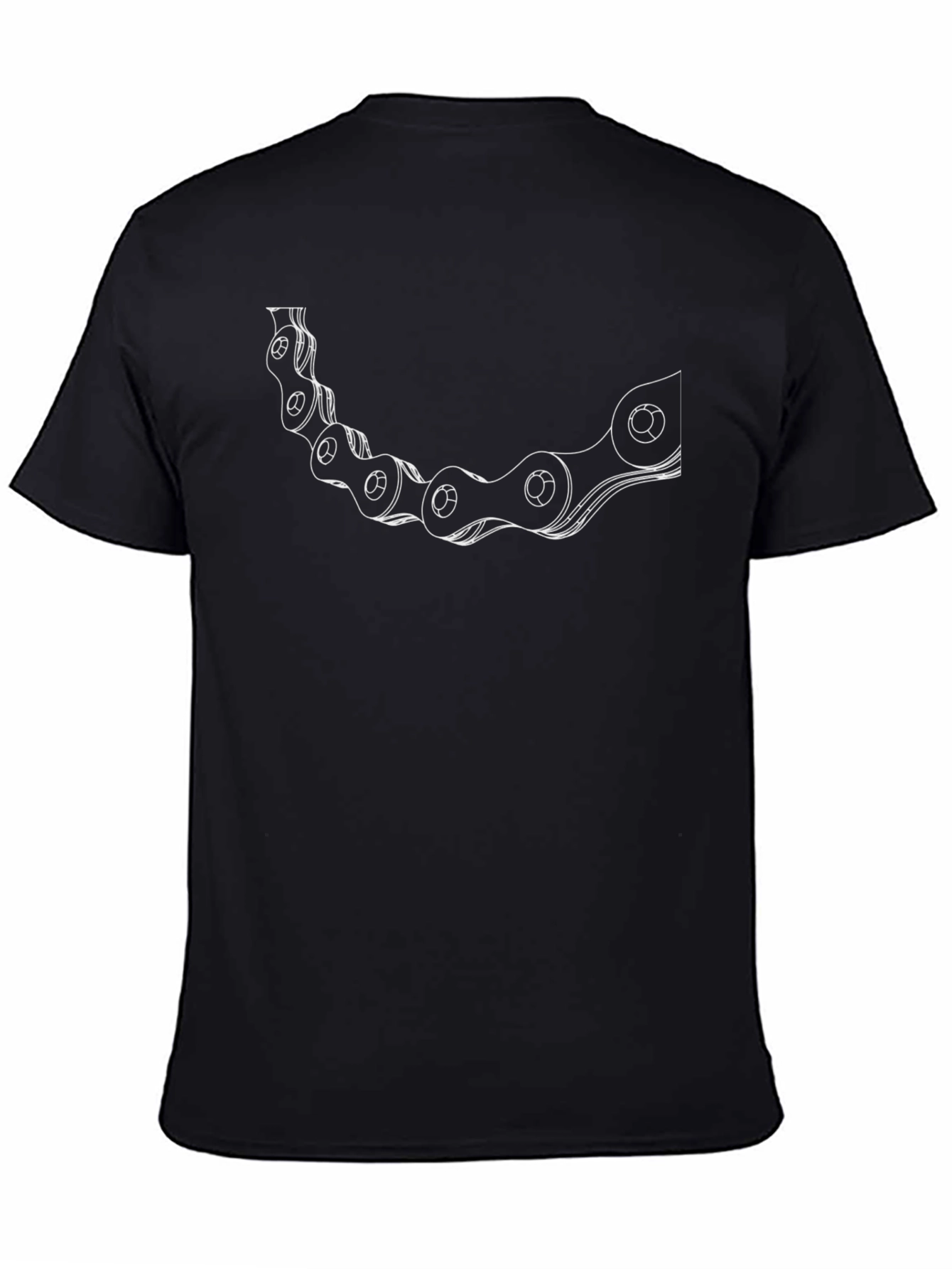 Black T-Shirt with Chain Graphic