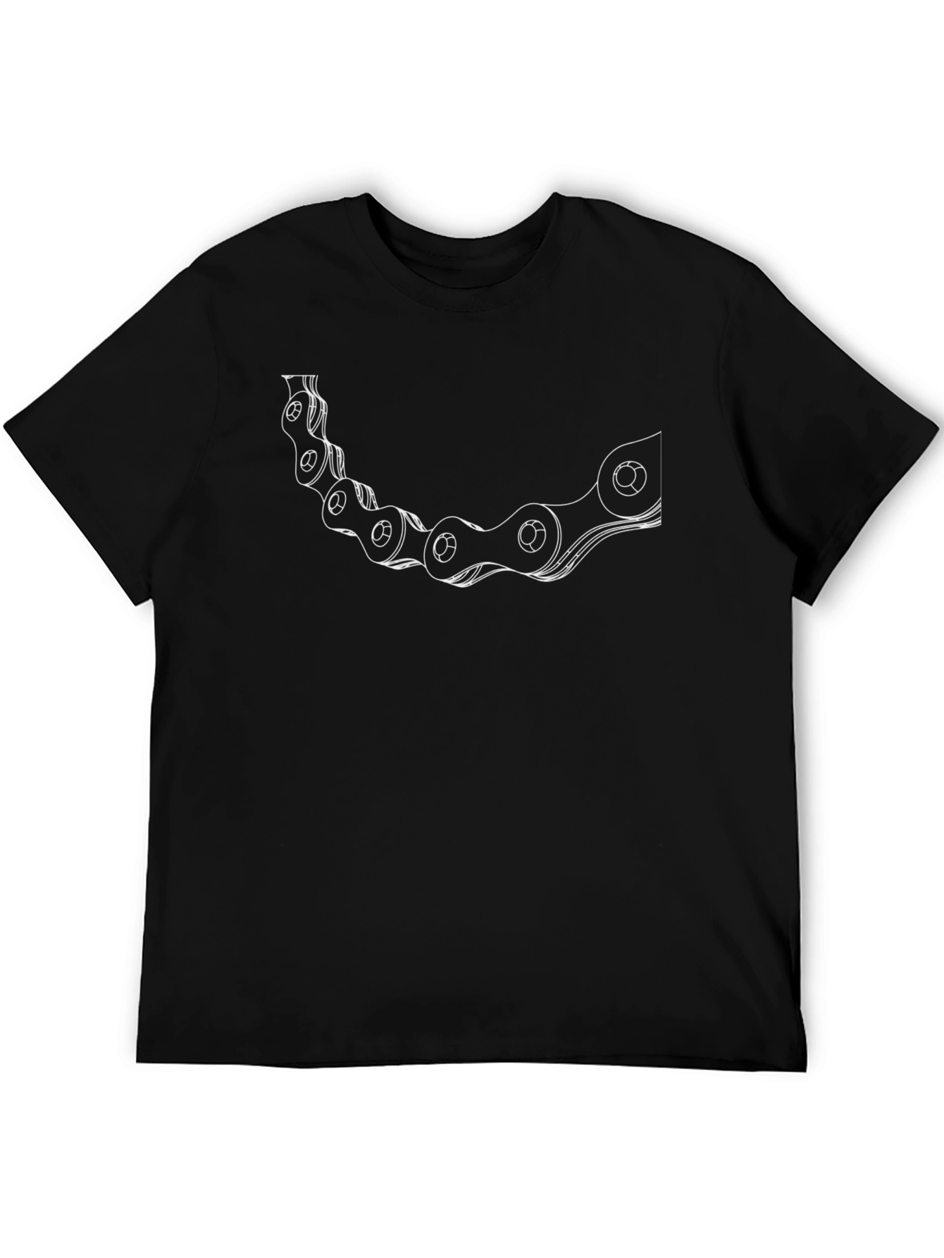 Black T-Shirt with Chain Graphic