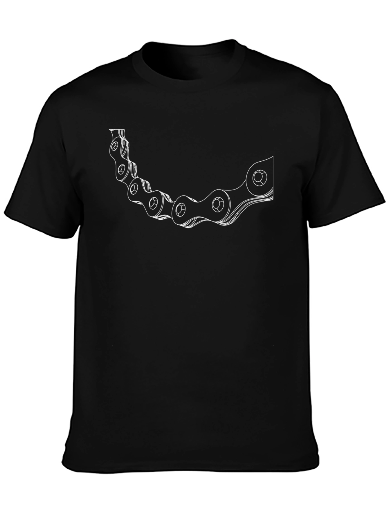 Black T-Shirt with Chain Graphic