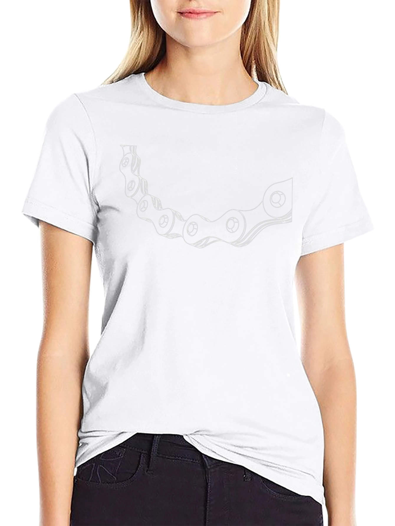 Black T-Shirt with Chain Graphic