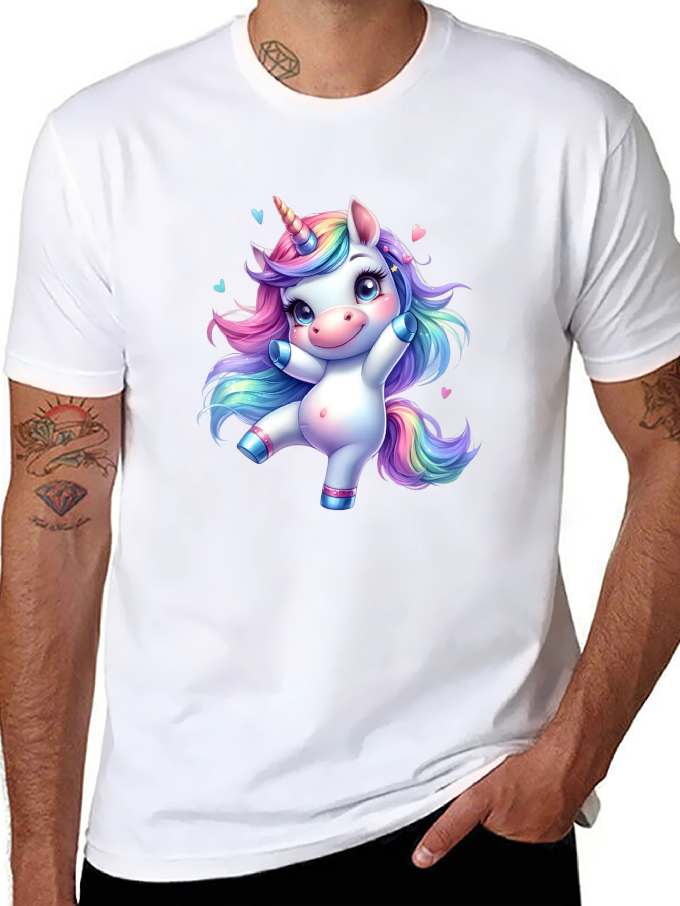 Cute Unicorn Black T-Shirt